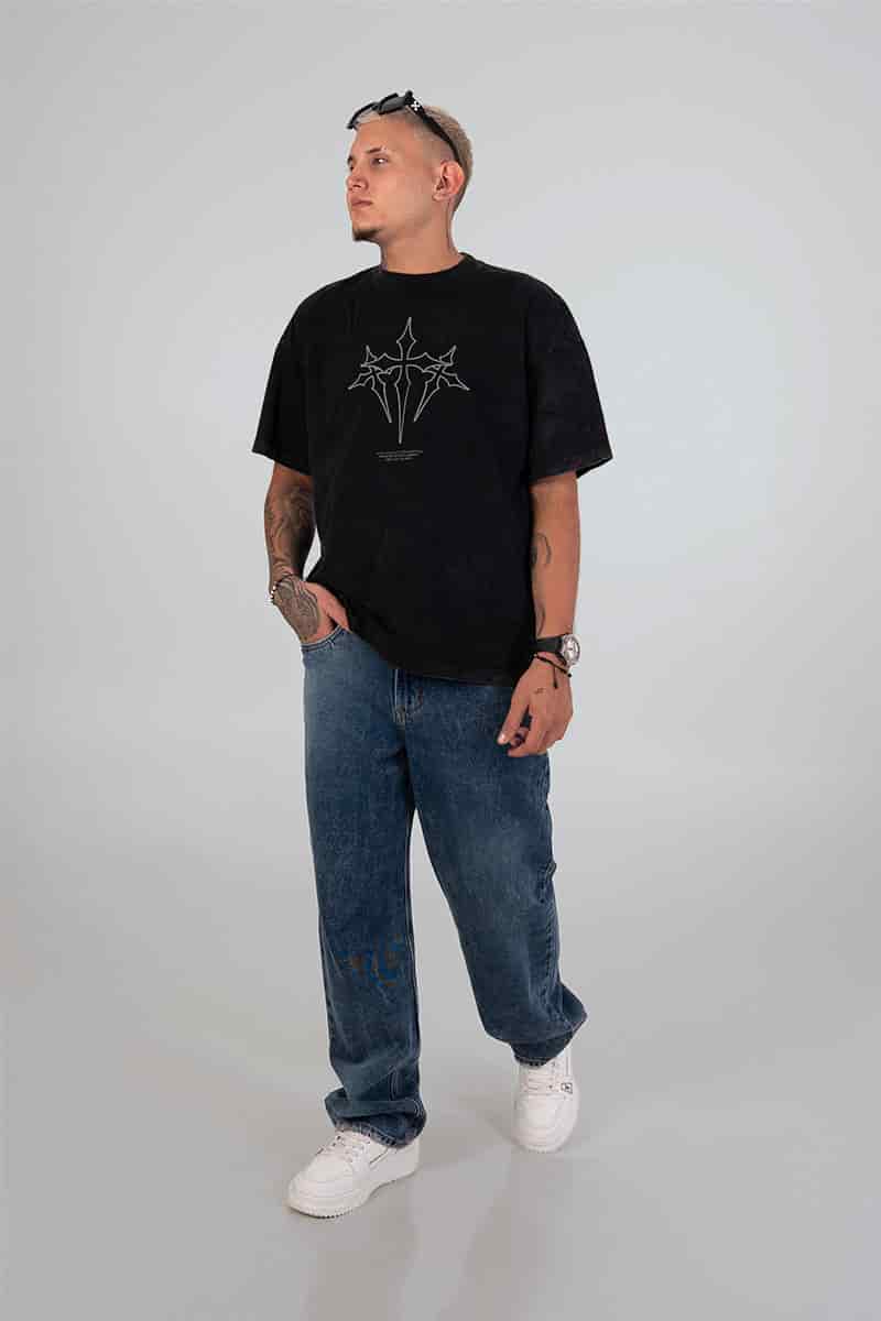 Camiseta acid wash cruz - miniatura 3