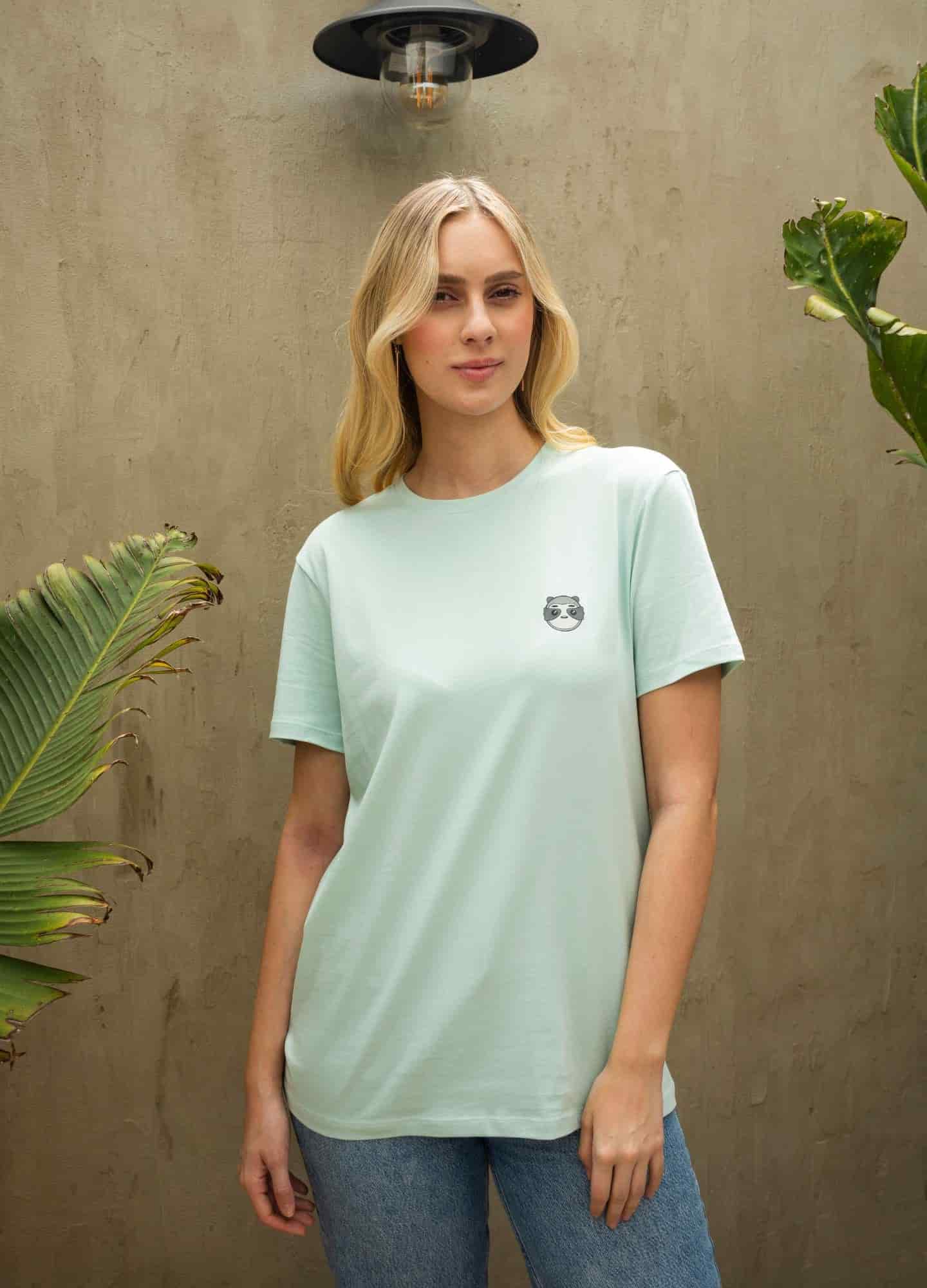 Basic Perezoso Camiseta Regular – Celeste - miniatura 3