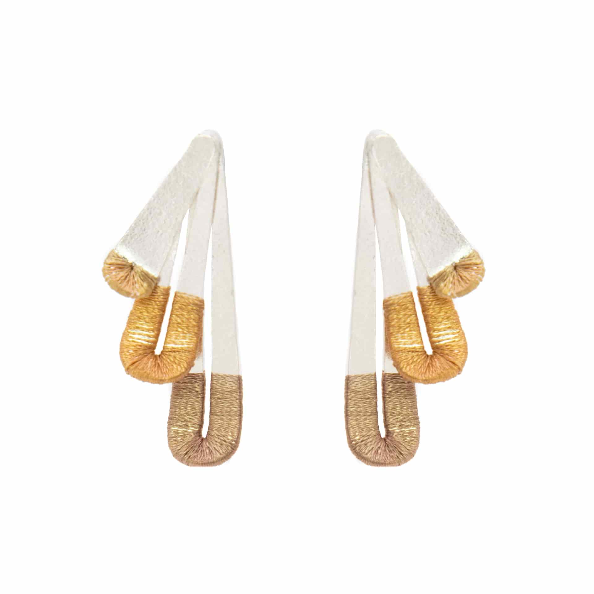 Trio Woven Wing Earrings - miniatura 3