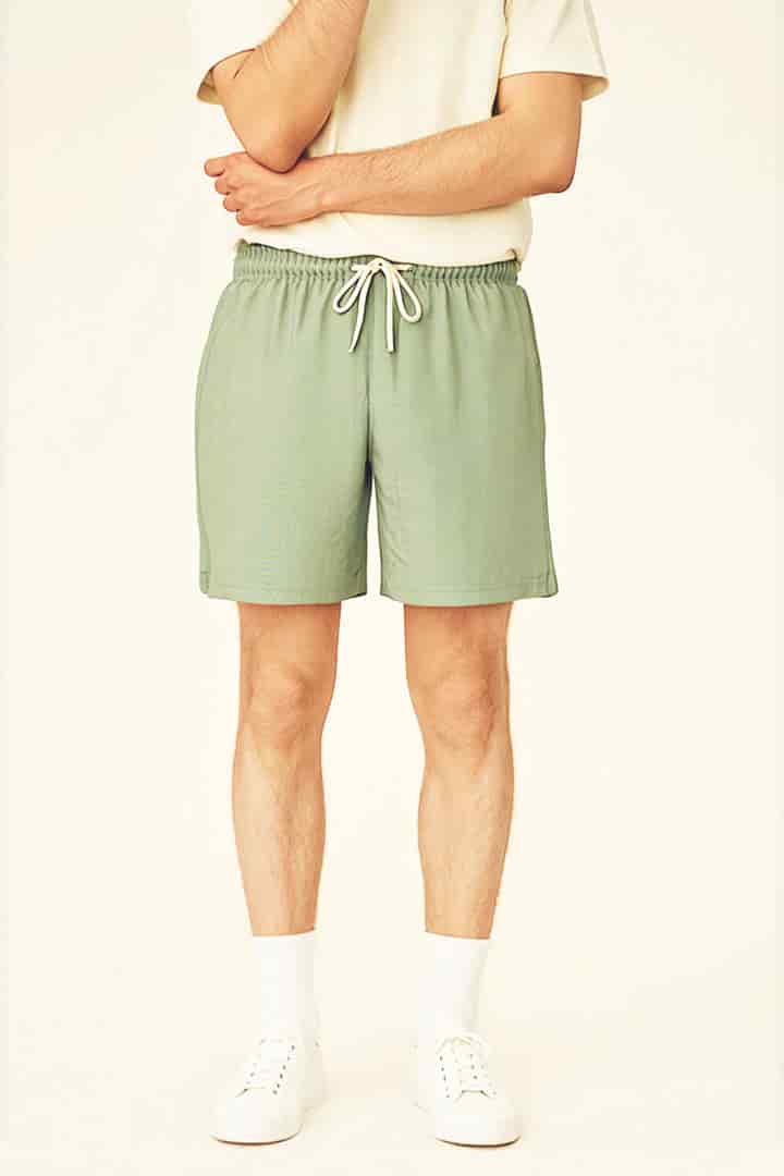 Short lino verde eucalipto - miniatura 1