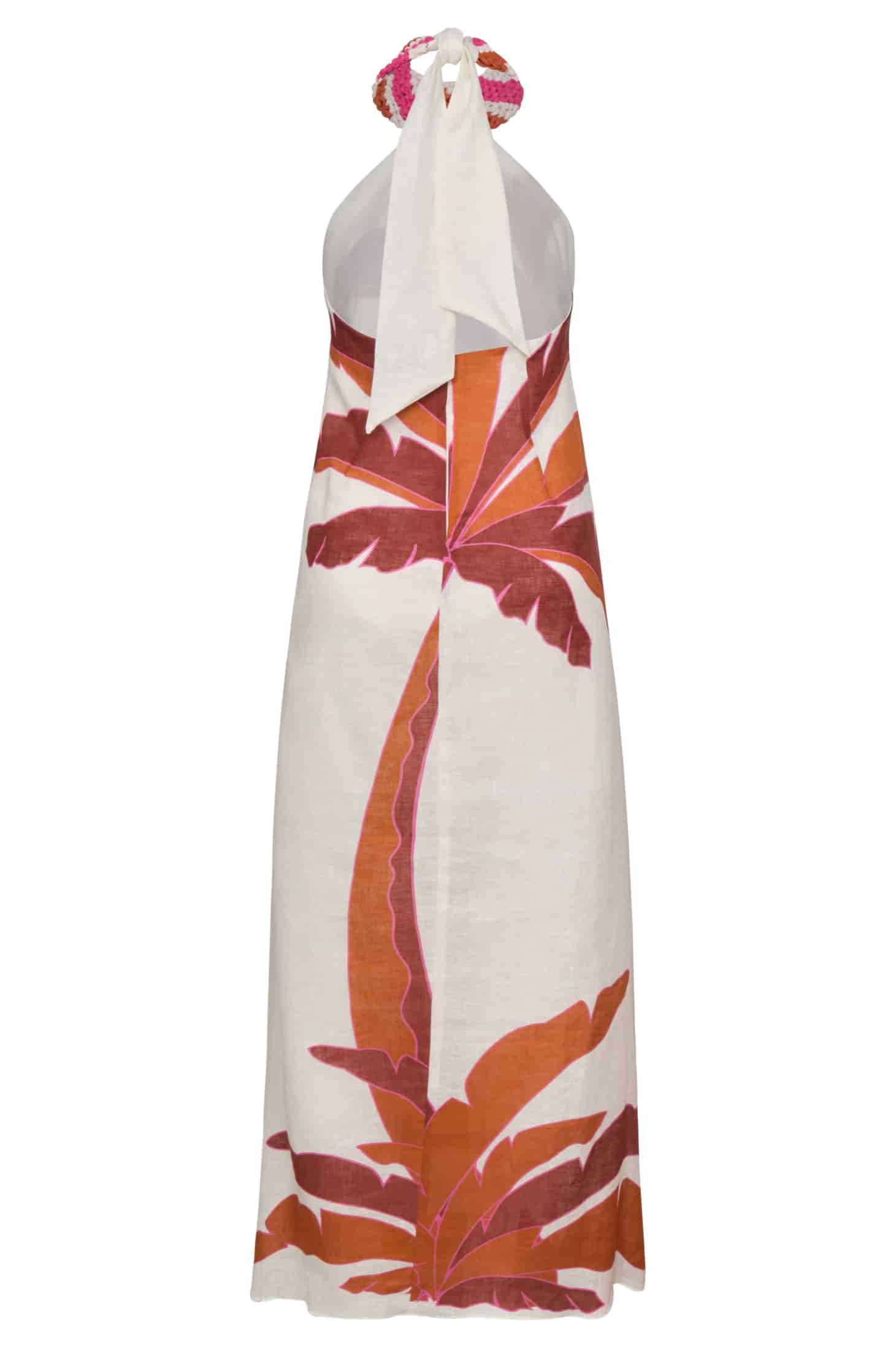 Ipanema Linen Maxi Dress / Fuchsia Palm - miniatura 3