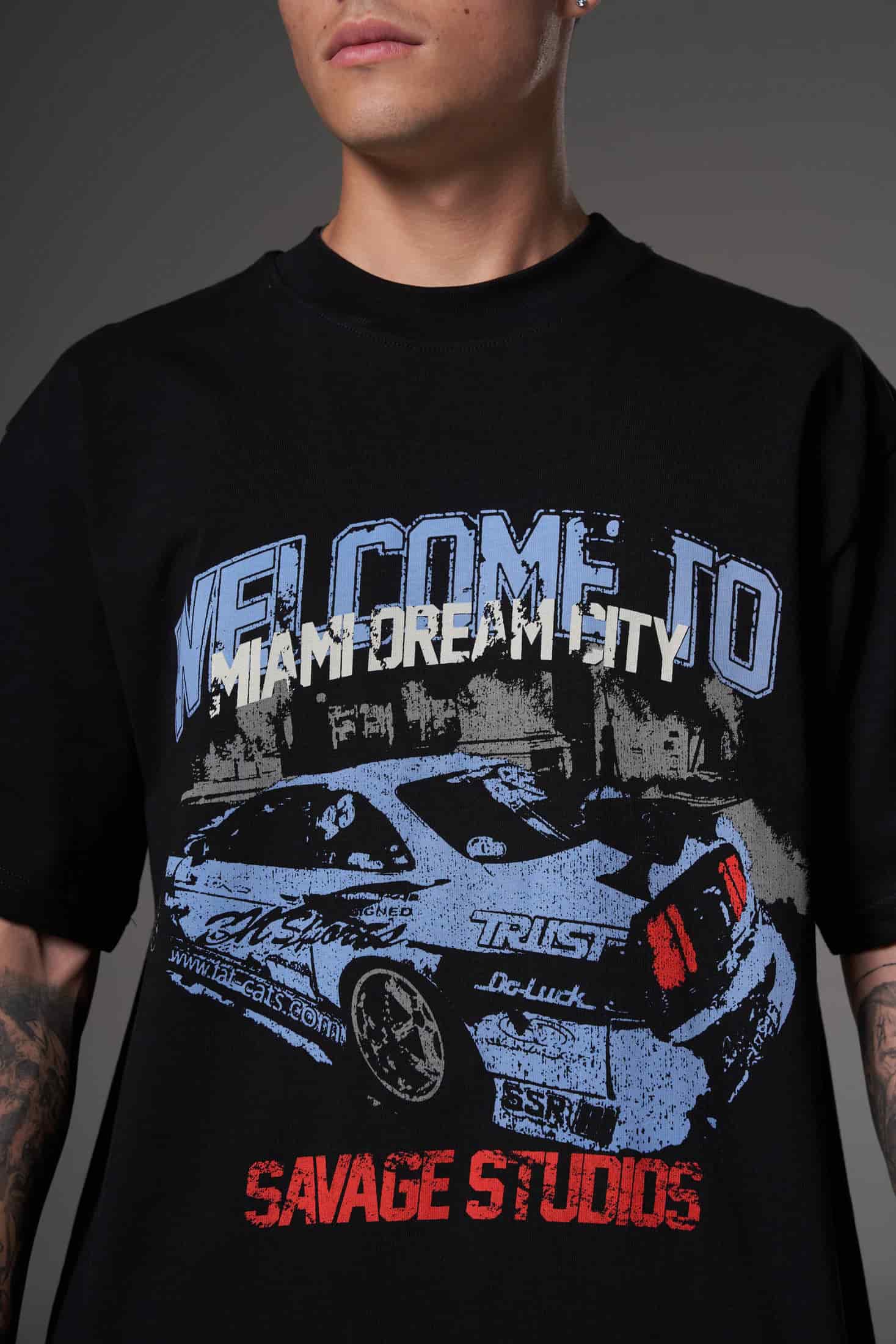 T shirt welcome to Miami azul 250 gramos 14604 - miniatura 6