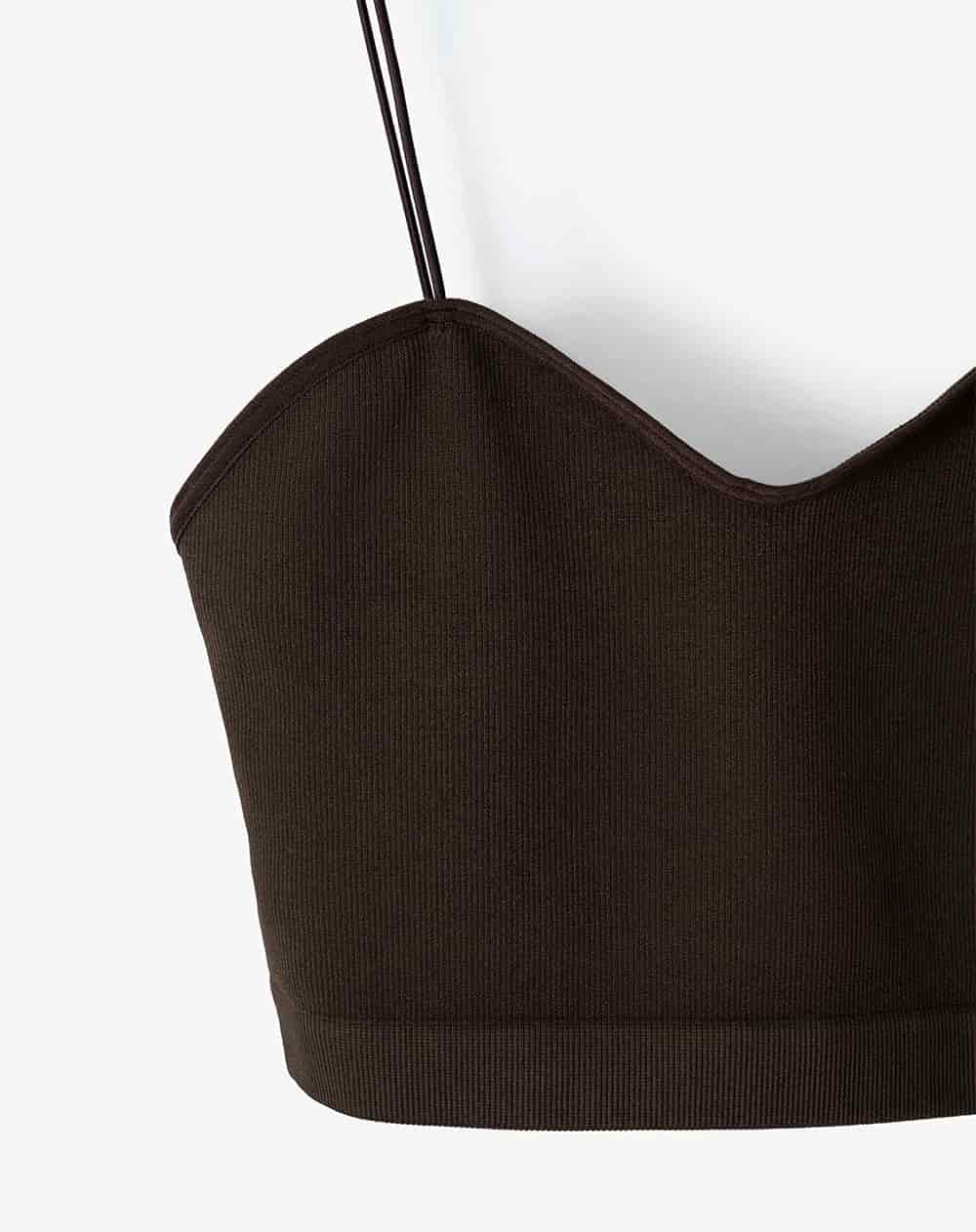 Crop top seamless chocolate mujer - miniatura 2