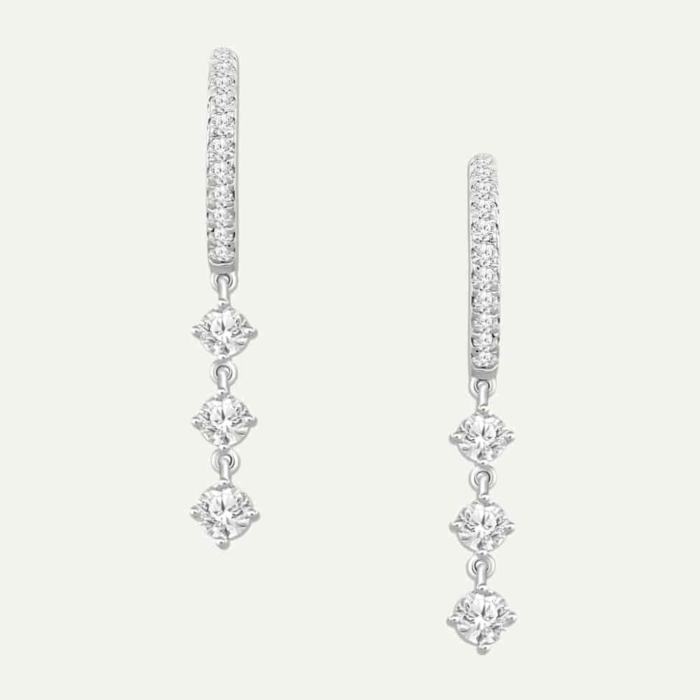 Arete Huggie 3 piedras - miniatura 2