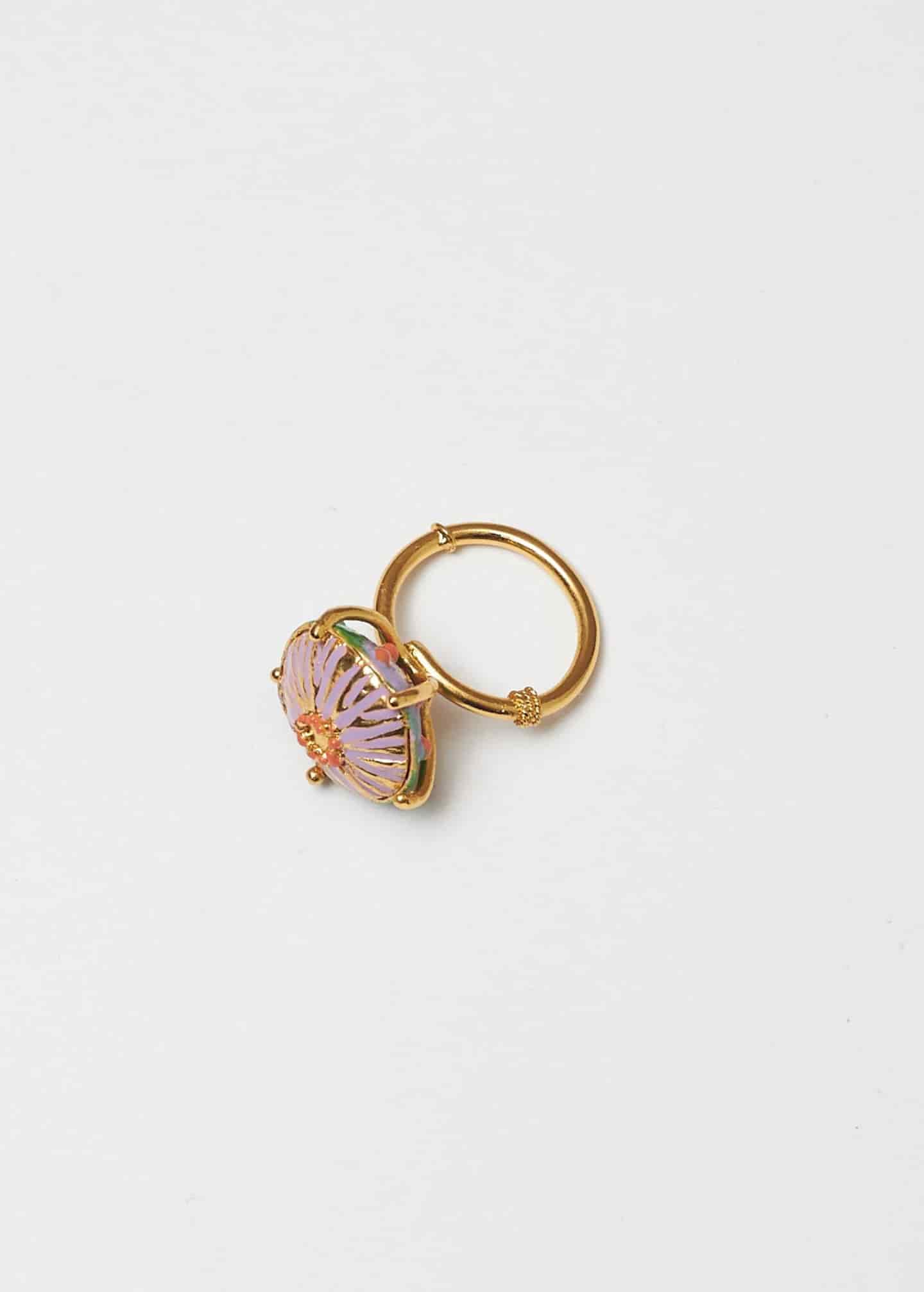 Anillo sombrerito midi verde lila - miniatura 4