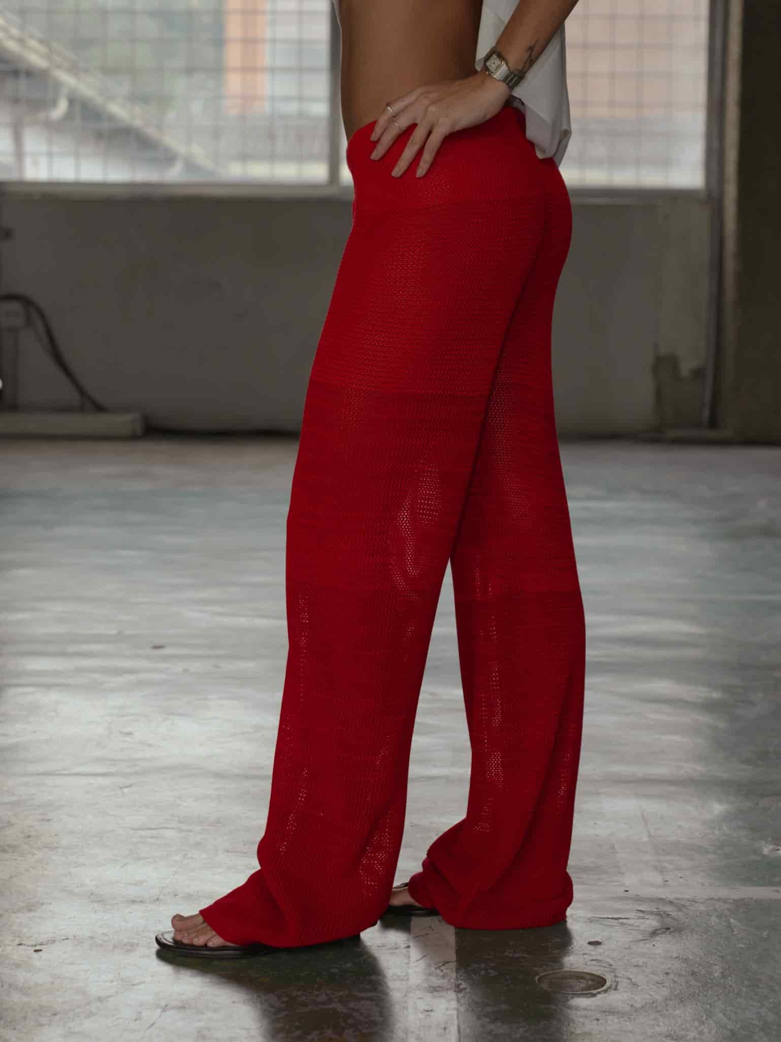 CLASSIC KNIT PANT - ROBUST RED - miniatura 4
