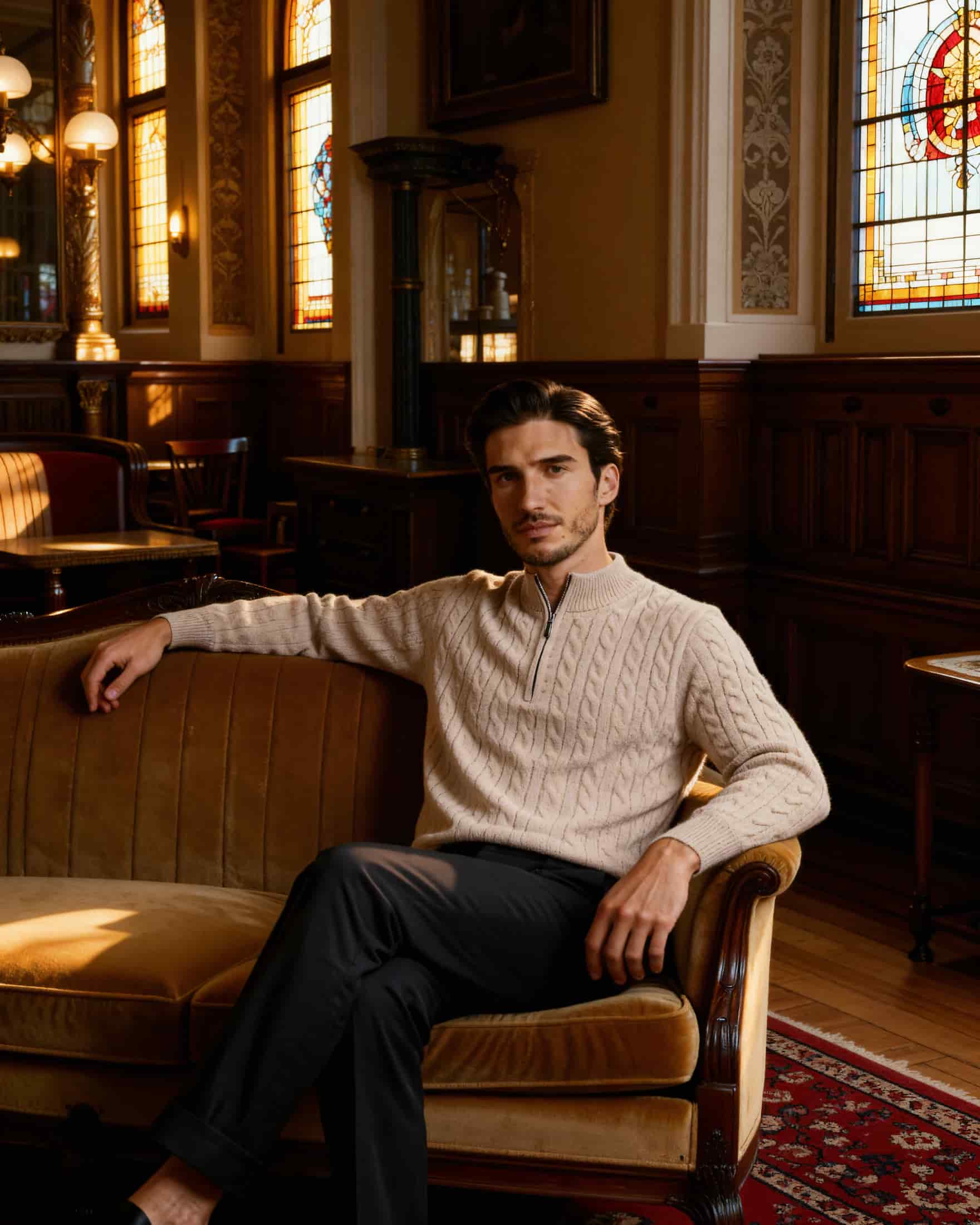 100% Cashmere Woven Half Zip - miniatura 8