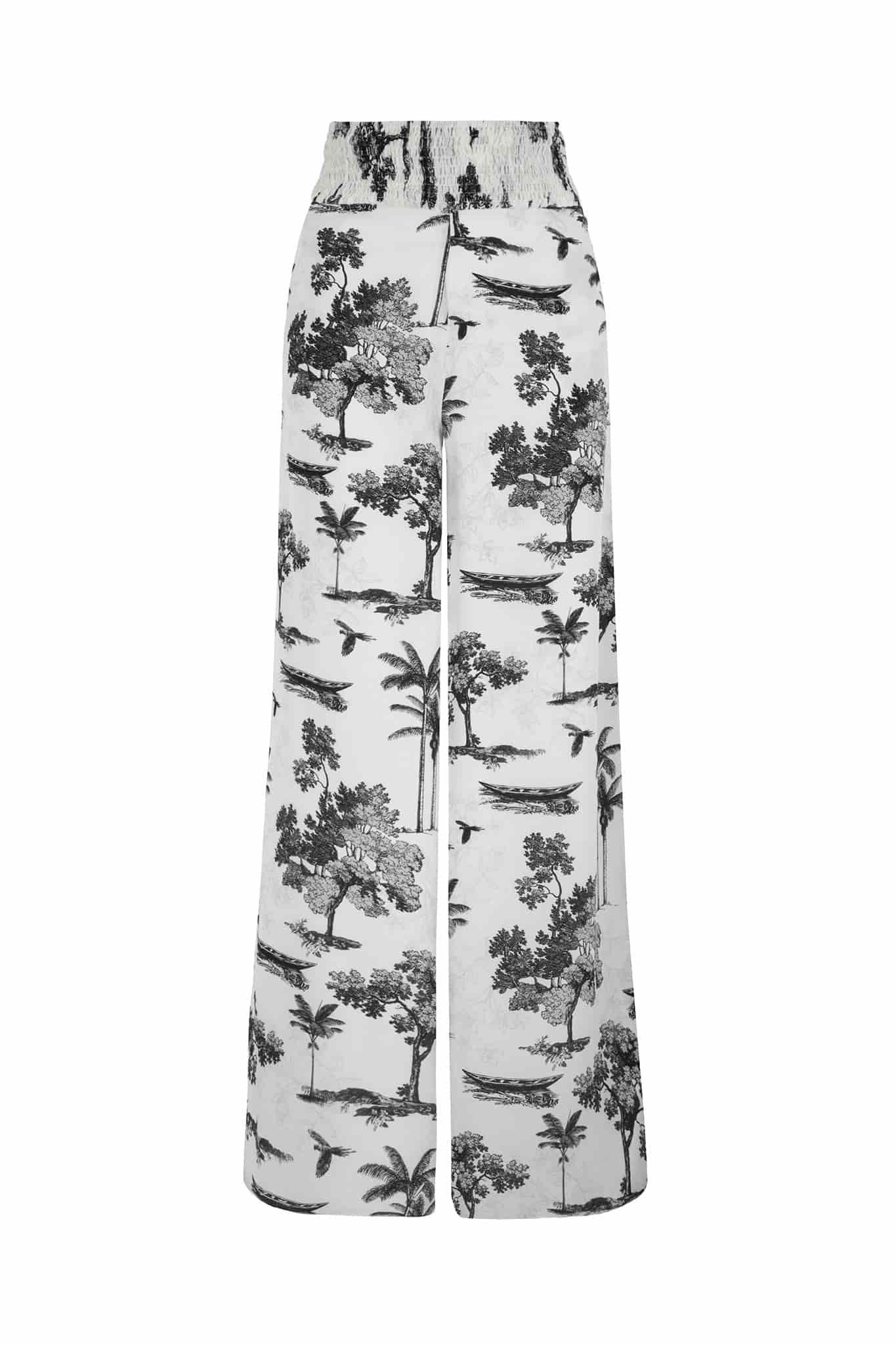 San Cipriano Crepe Chine Pants / Ivory Trees - miniatura 1