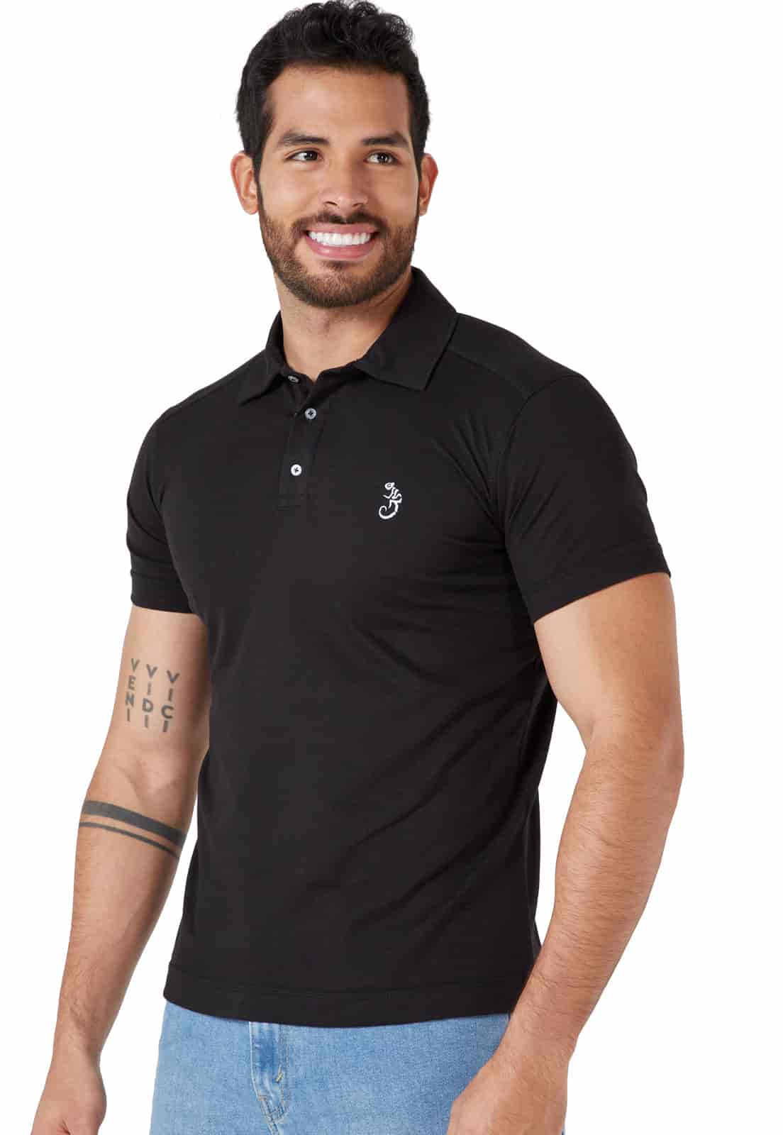 Camiseta tipo polo negra - miniatura 1