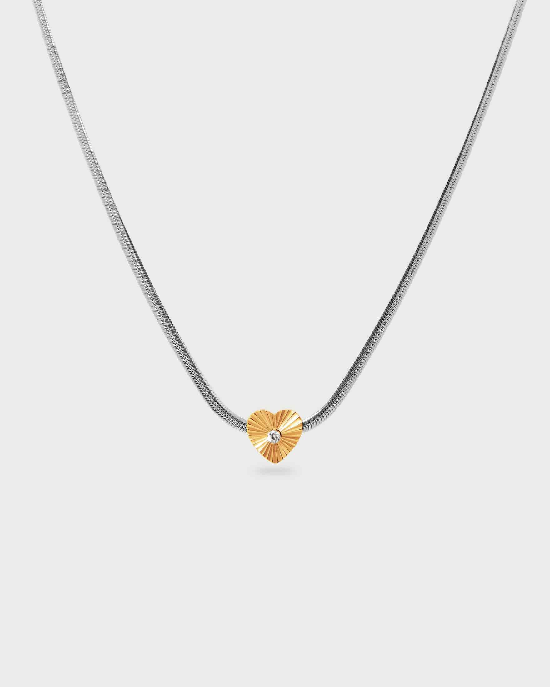 Collar Silver Corazón Oro - miniatura 1