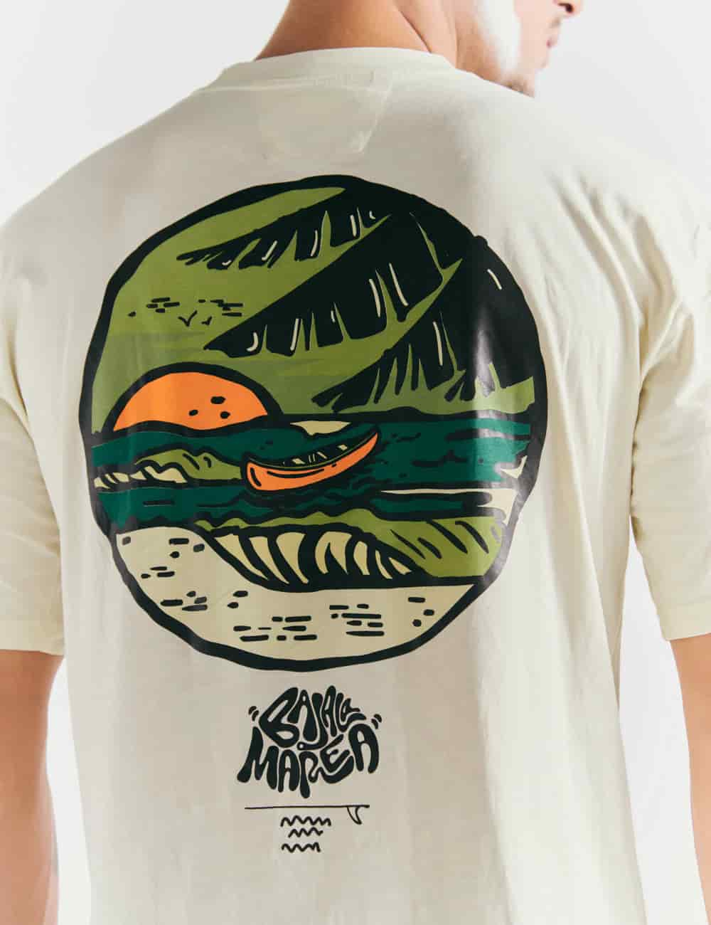 Camiseta Oversize Baja la marea  amarillo pastel Hombre - miniatura 4