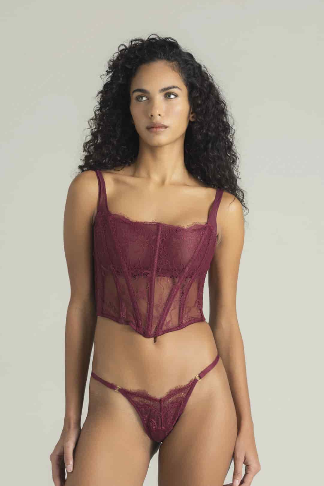 CORSET INDIRA BURGUNDY - miniatura 2