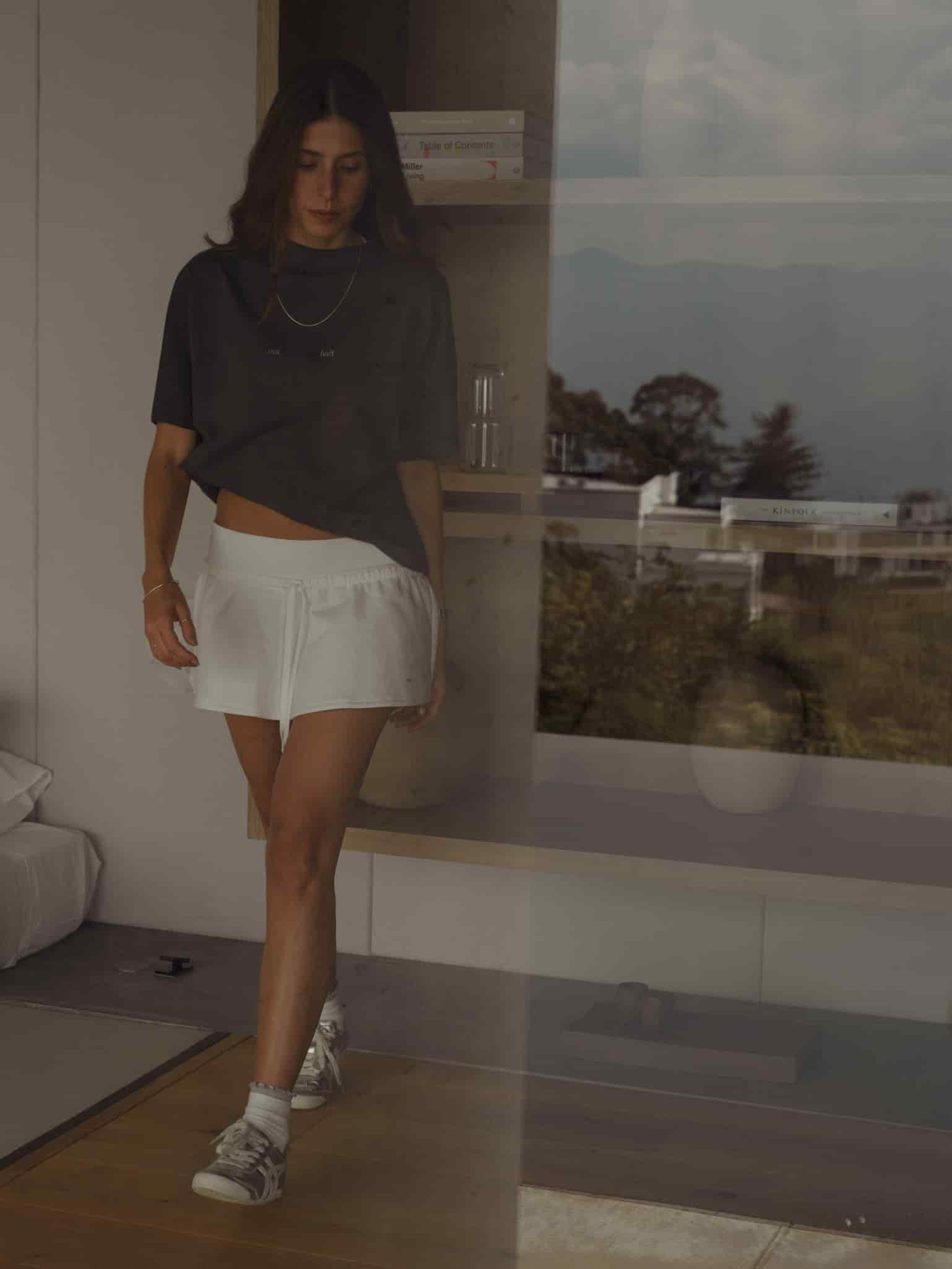 ONE HALF ROLLED SLEEVE T-SHIRT - GRAY - miniatura 11
