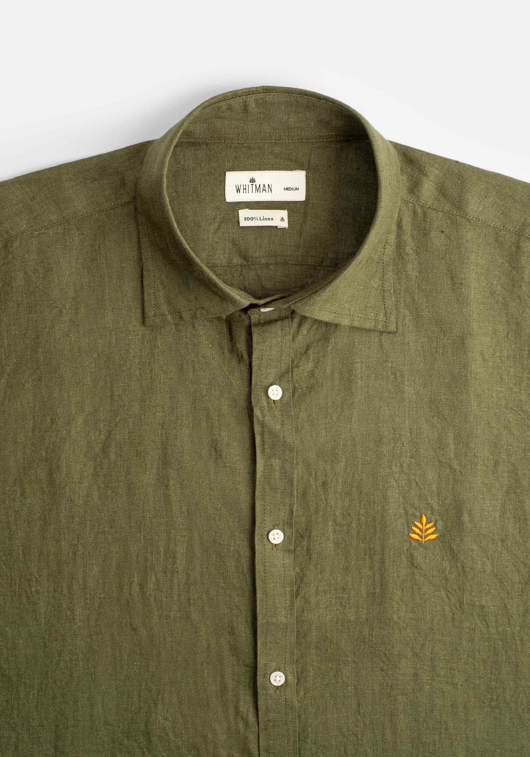 Camisa H CI Lino L-Ter Verde Olive - miniatura 2