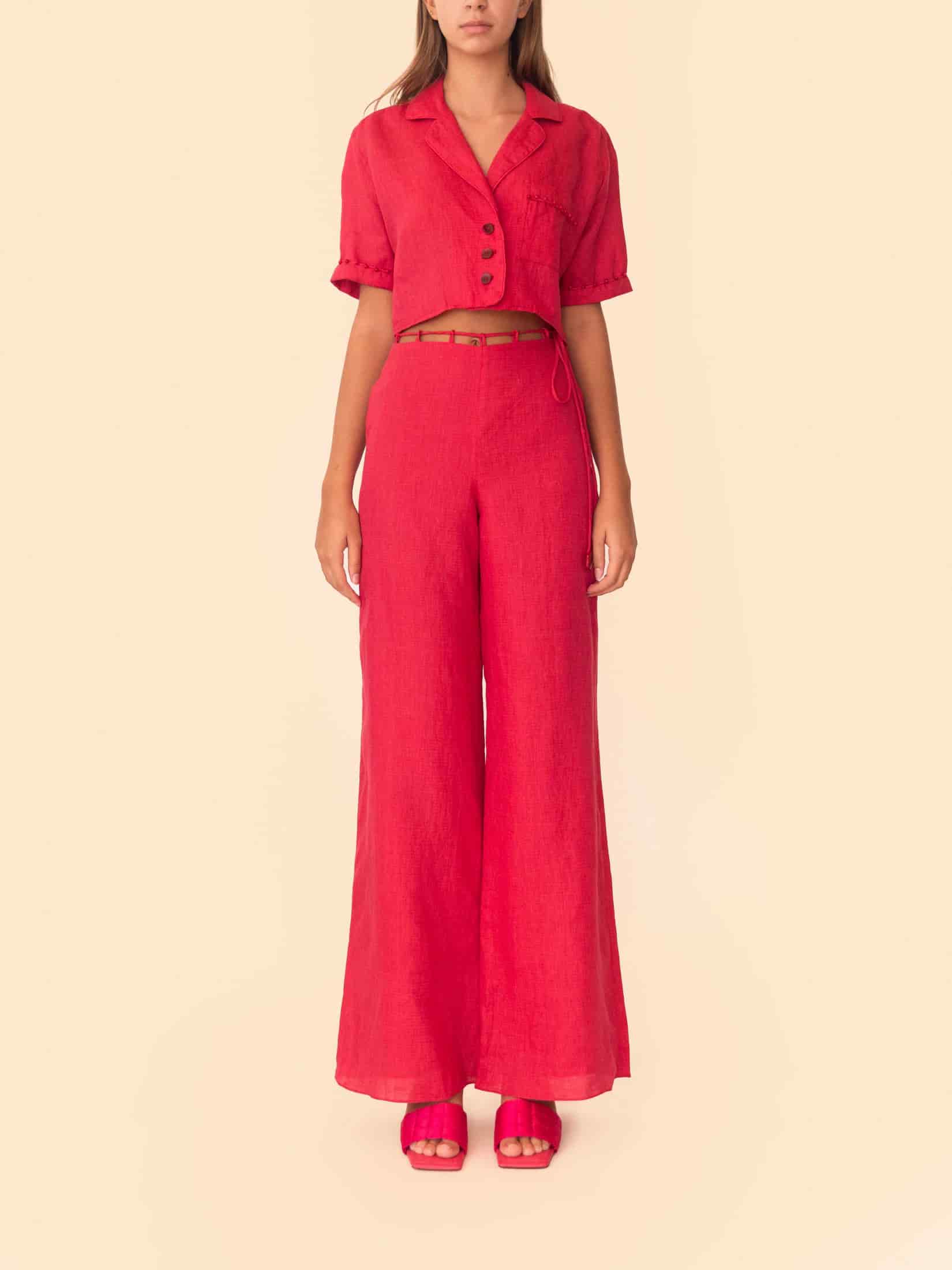VERA PANT CHERRY RED - miniatura 2