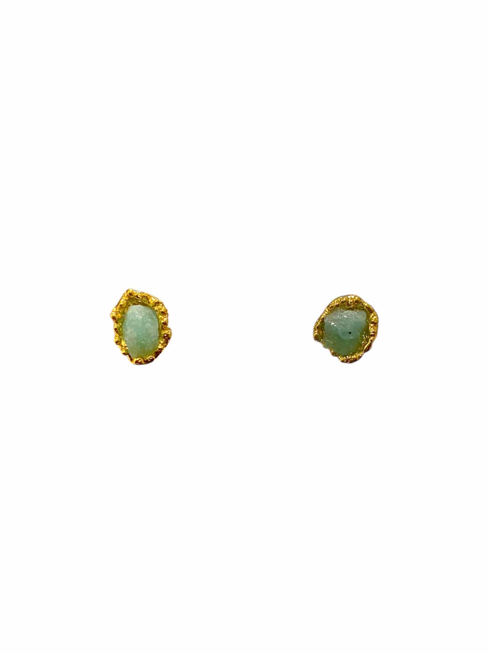 MEDIUM EMERALD STUD EARRINGS - miniatura 1