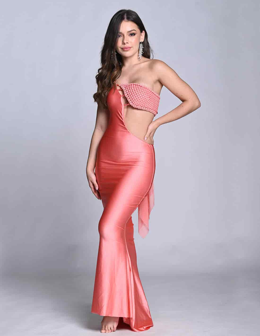 Vestido Kesha Salmon - miniatura 1