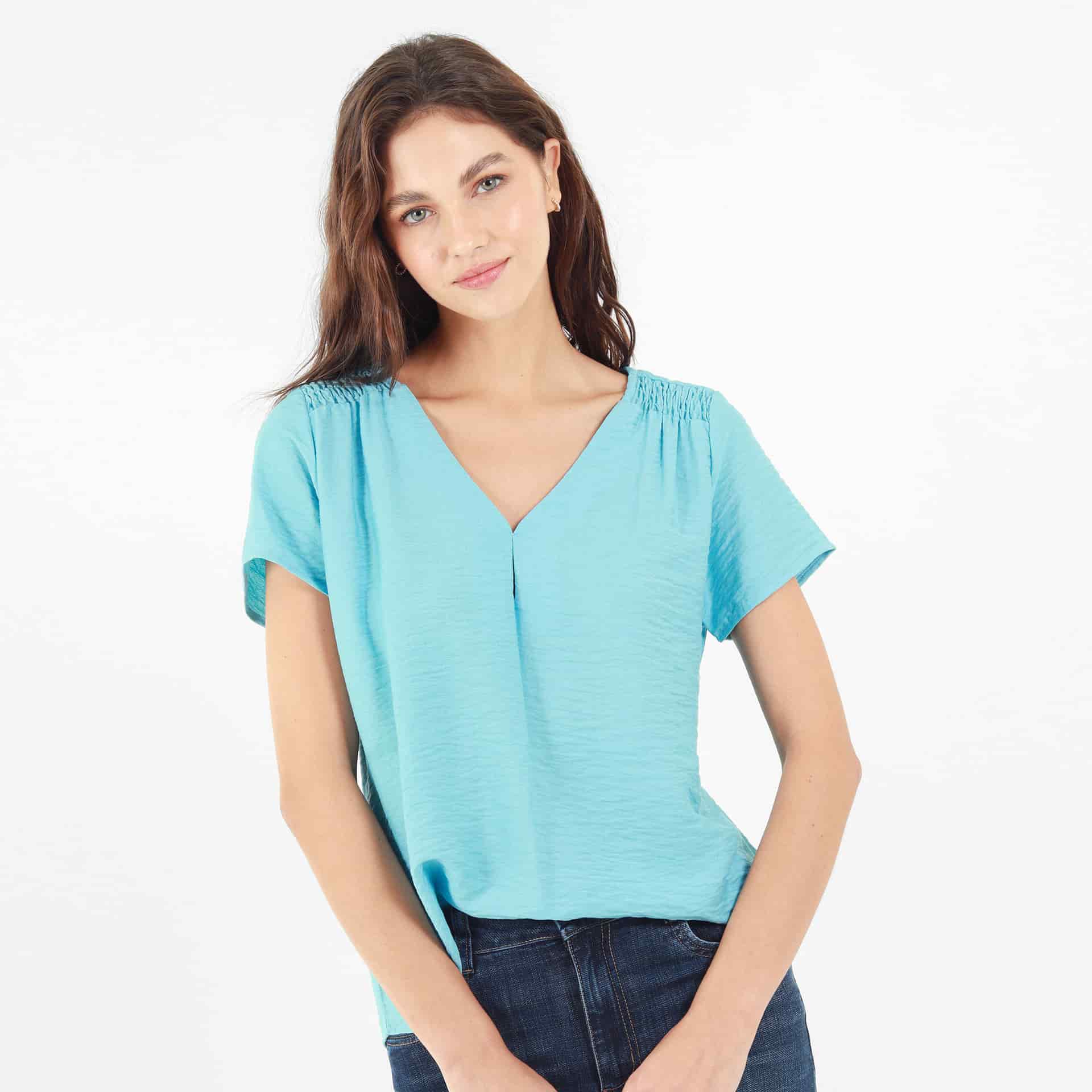 Blusa Cuello V Manga Corta - miniatura 15