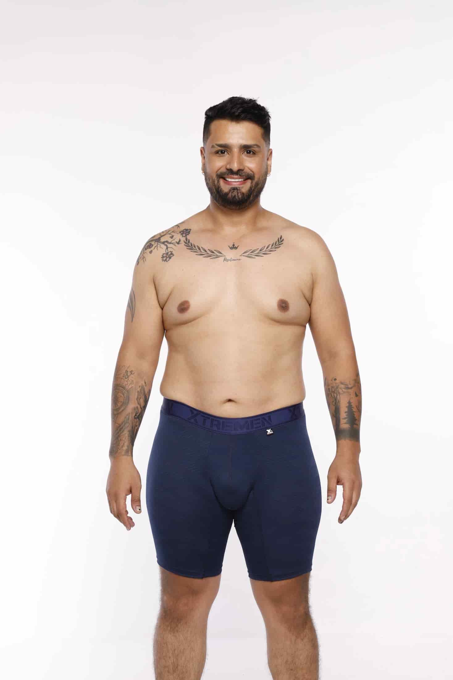BOXER MICROFIBRA JACQUARD ESPIGA EXTRAGANDE AZUL OSCURO - miniatura 1