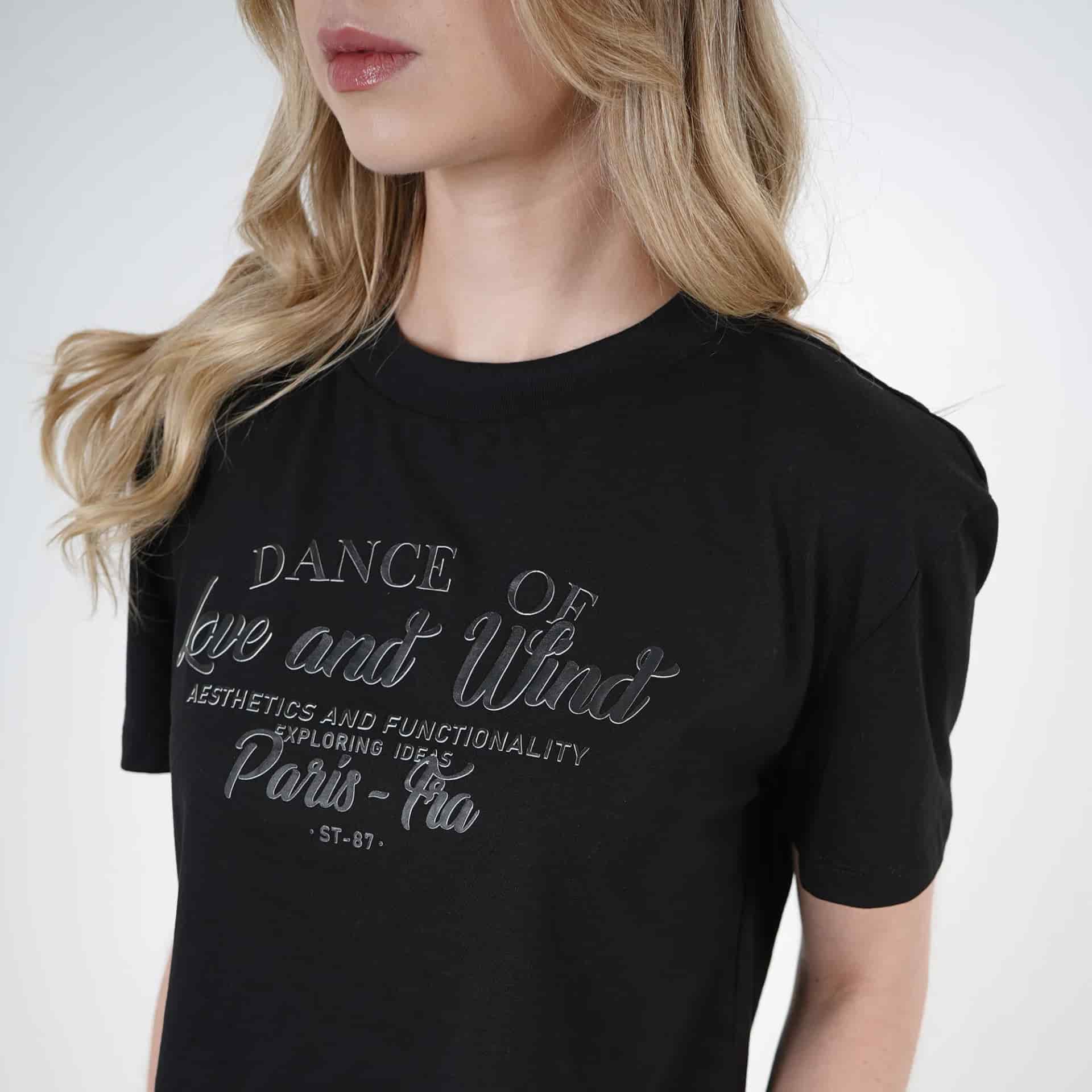 Camiseta crop cuello redondo manga corta estampado Dance - miniatura 8
