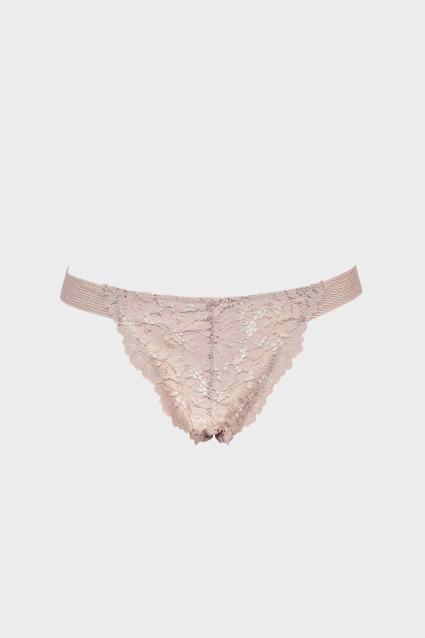 BRASILERA HILO ELLIPSE ENCAJE SEXY TOTAL COMODIDAD VINTAGE TAUPE - miniatura 3