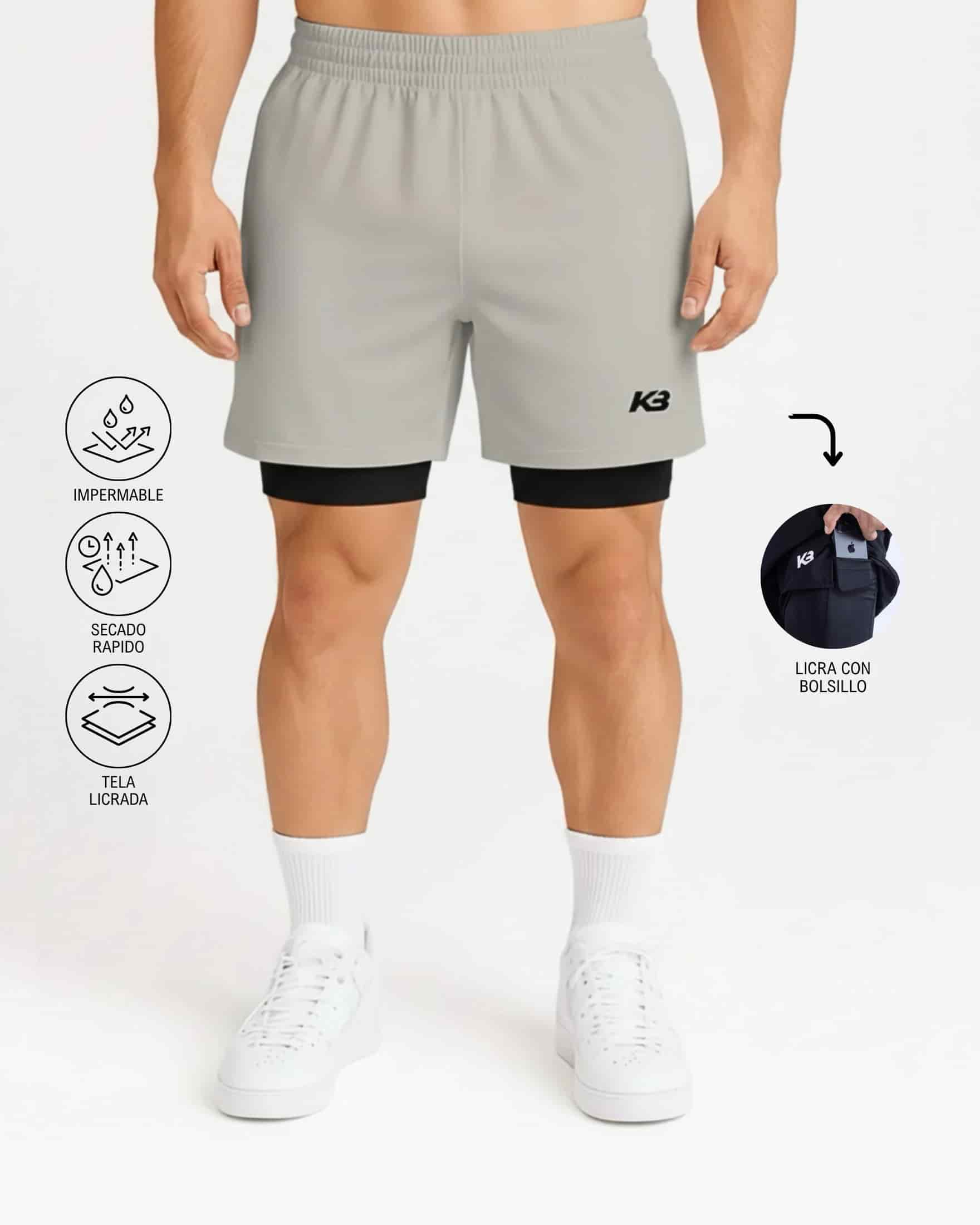 Pantaloneta Con Licra Y Bolsillo┃KBMEN RF.103 - miniatura 3