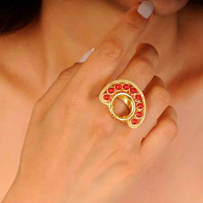 Anillo nariguera círculos rojo - miniatura 3