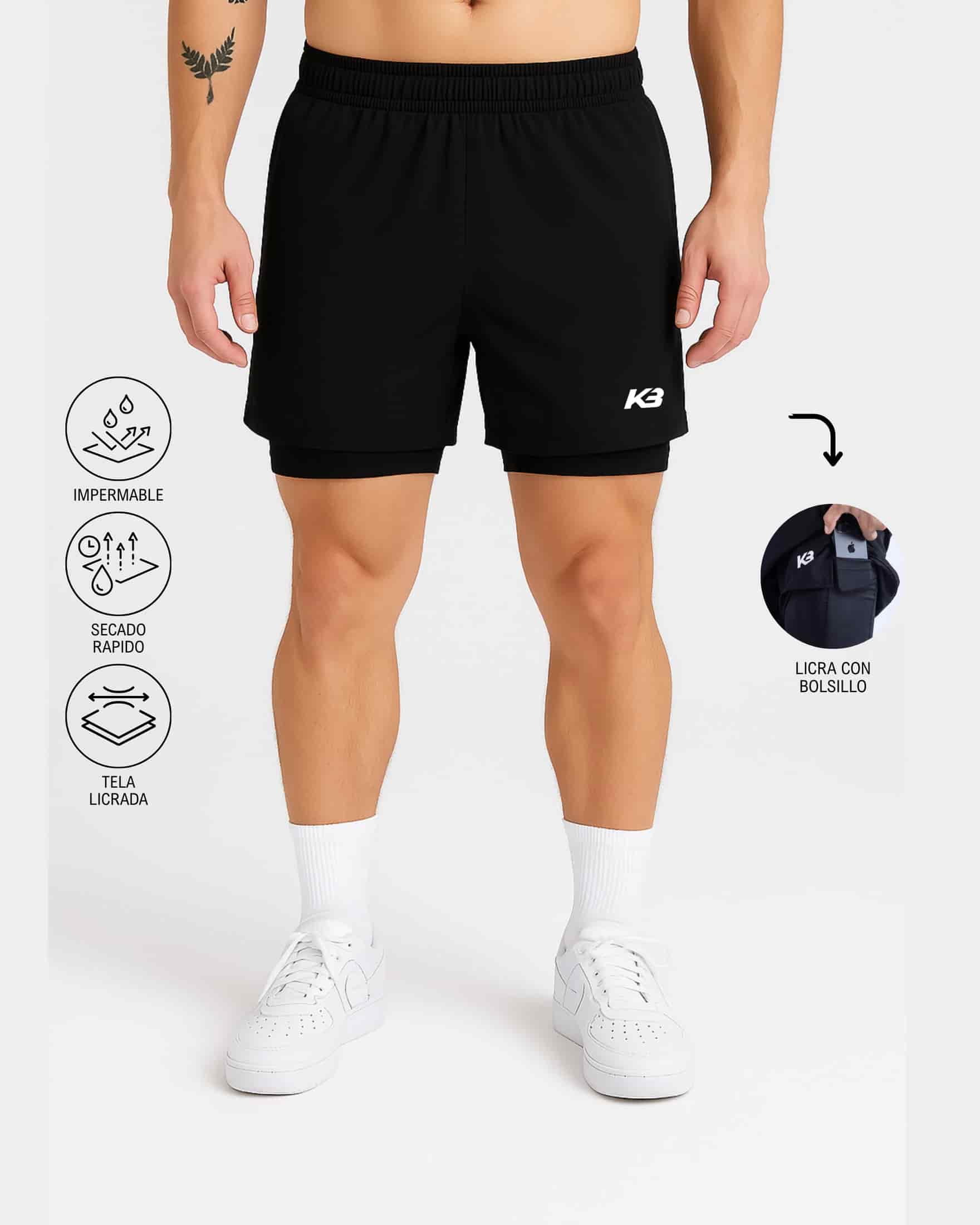 Pantaloneta Con Licra Y Bolsillo┃KBMEN RF.103 - miniatura 4