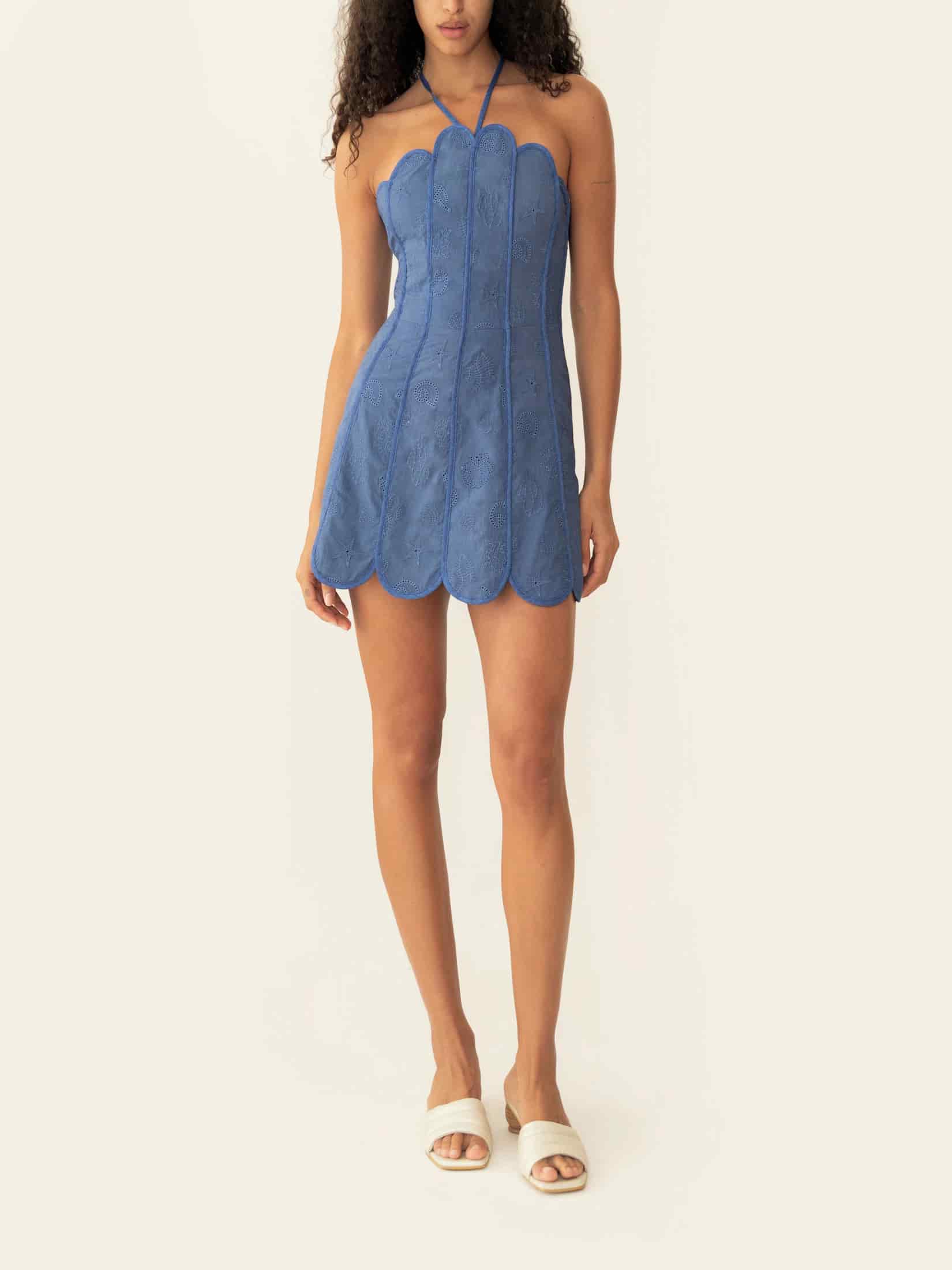 LENNY DRESS DEEP SEA BLUE SEASHELLS - miniatura 2