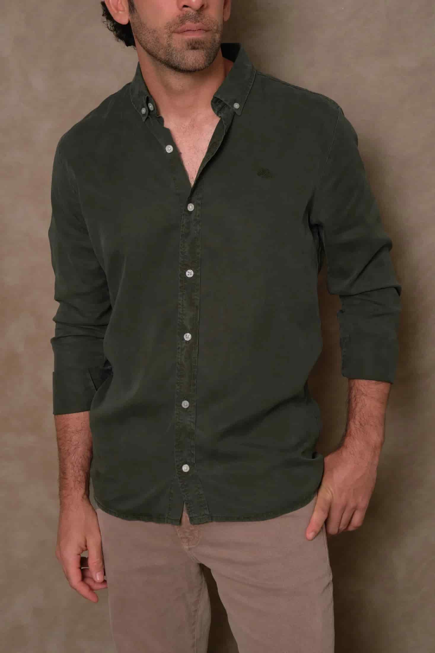 CAMISA LYOCELL NP OLIVE - miniatura 1