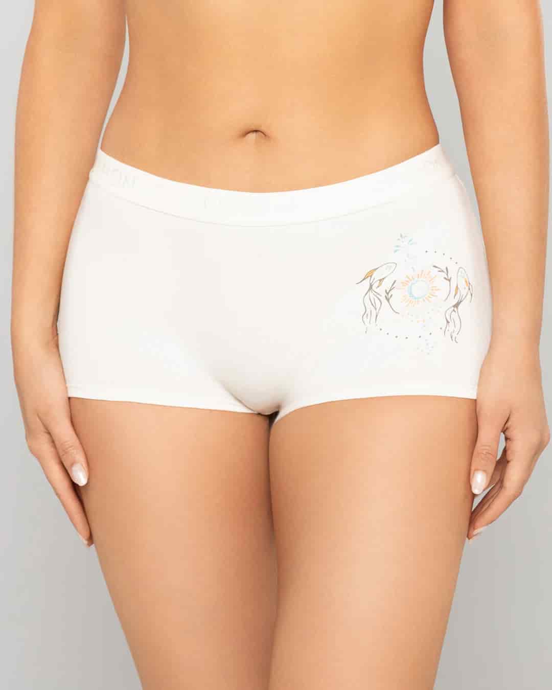 Boxer Femenino Tiro Alto en Algodón Estampado con Elástico Reymon Ref. 8010 - miniatura 8