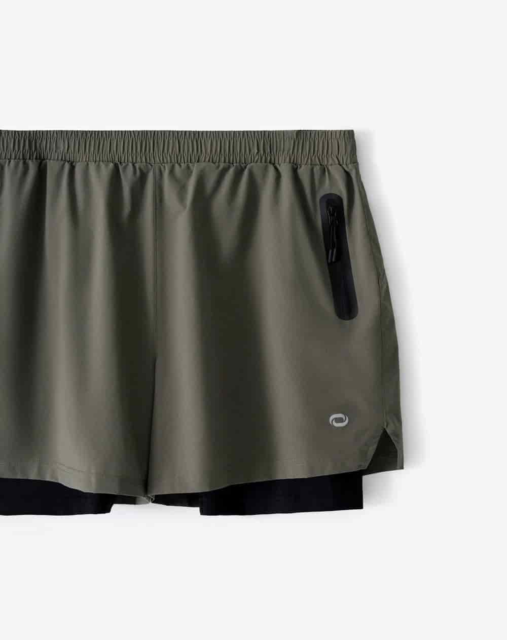 Pantaloneta deportiva café hombre - miniatura 2