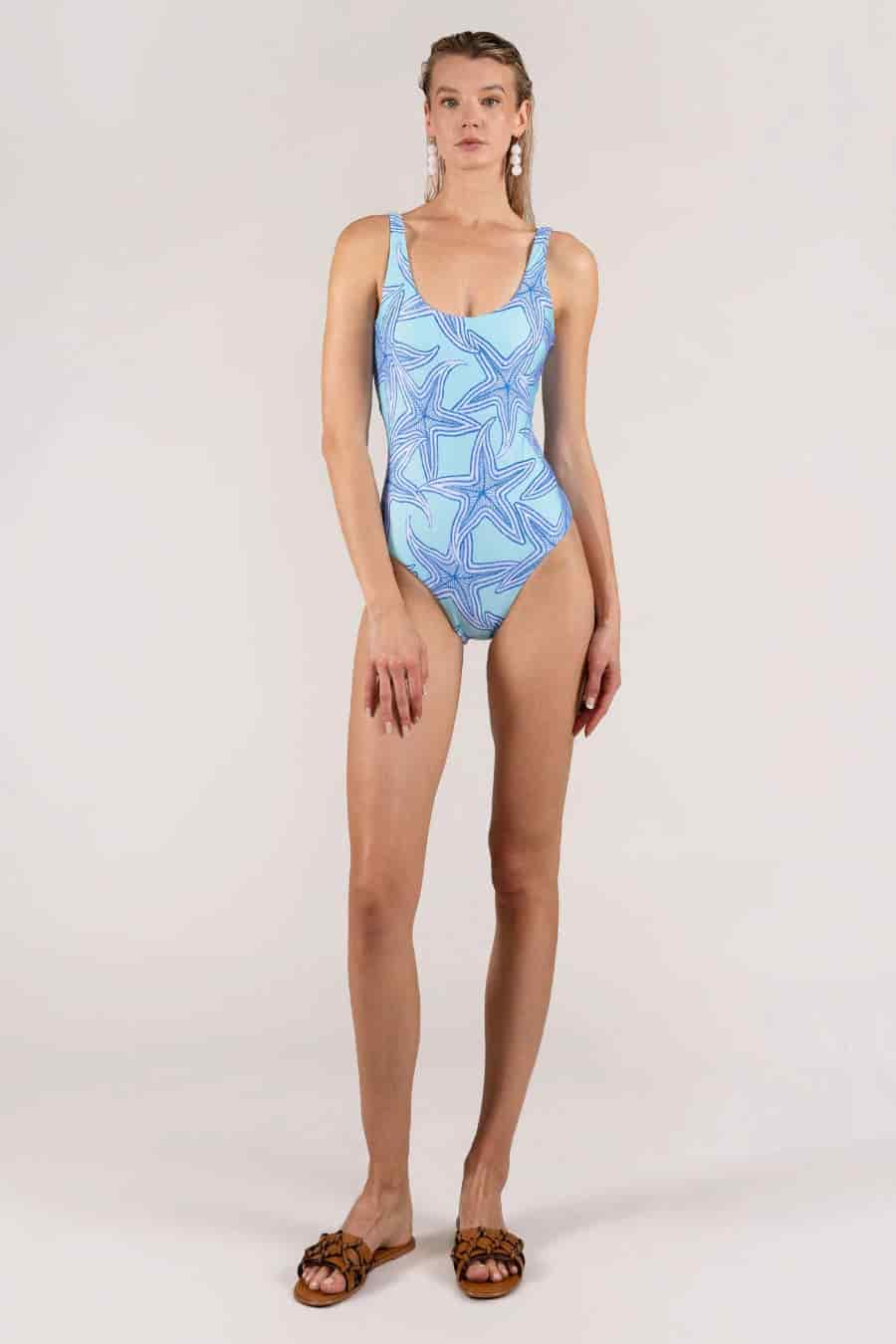 Women's stelle blue one piece swimsuit - miniatura 1