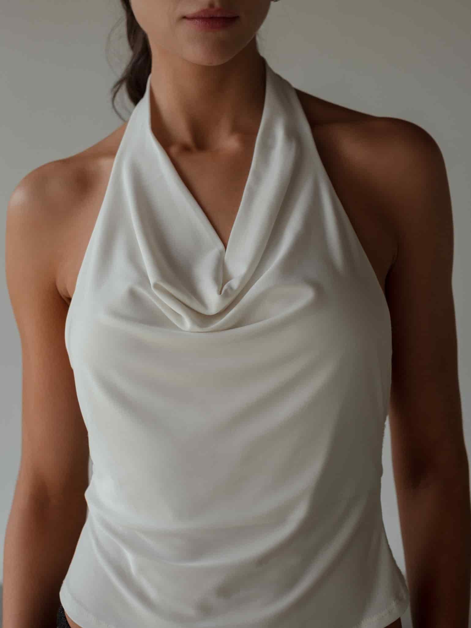 COWL NECK TOP - SOFT WHITE - miniatura 10