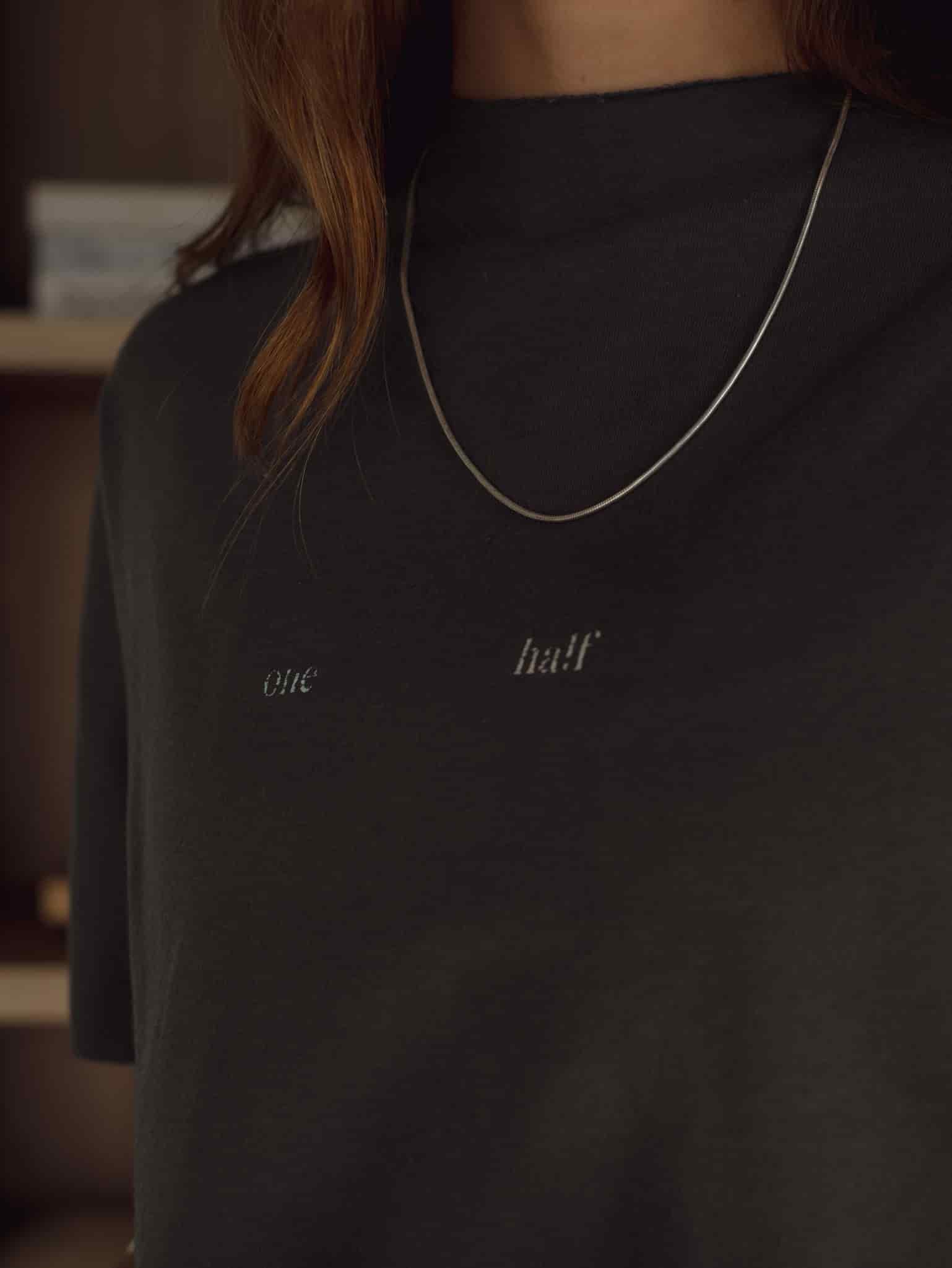 ONE HALF ROLLED SLEEVE T-SHIRT - GRAY - miniatura 3