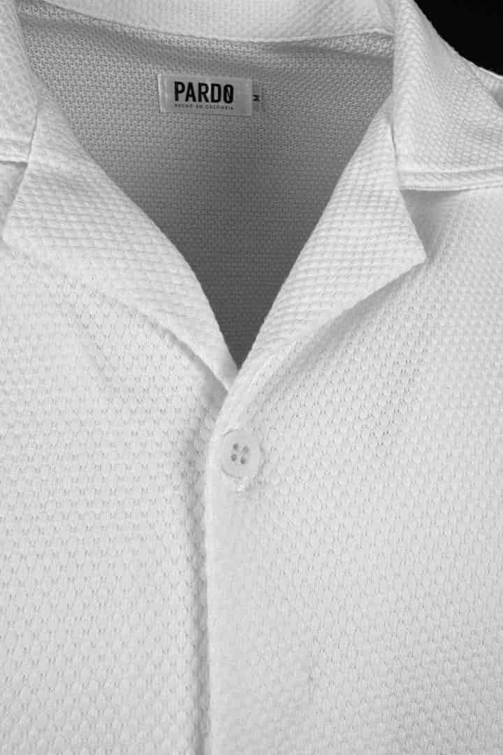 Camisa tejida mini rombos marfil - miniatura 3