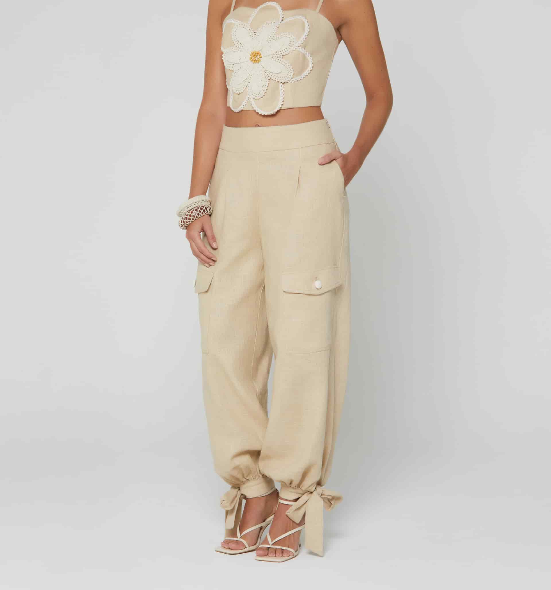 Pantalon tiro alto con amarre en bota - miniatura 2