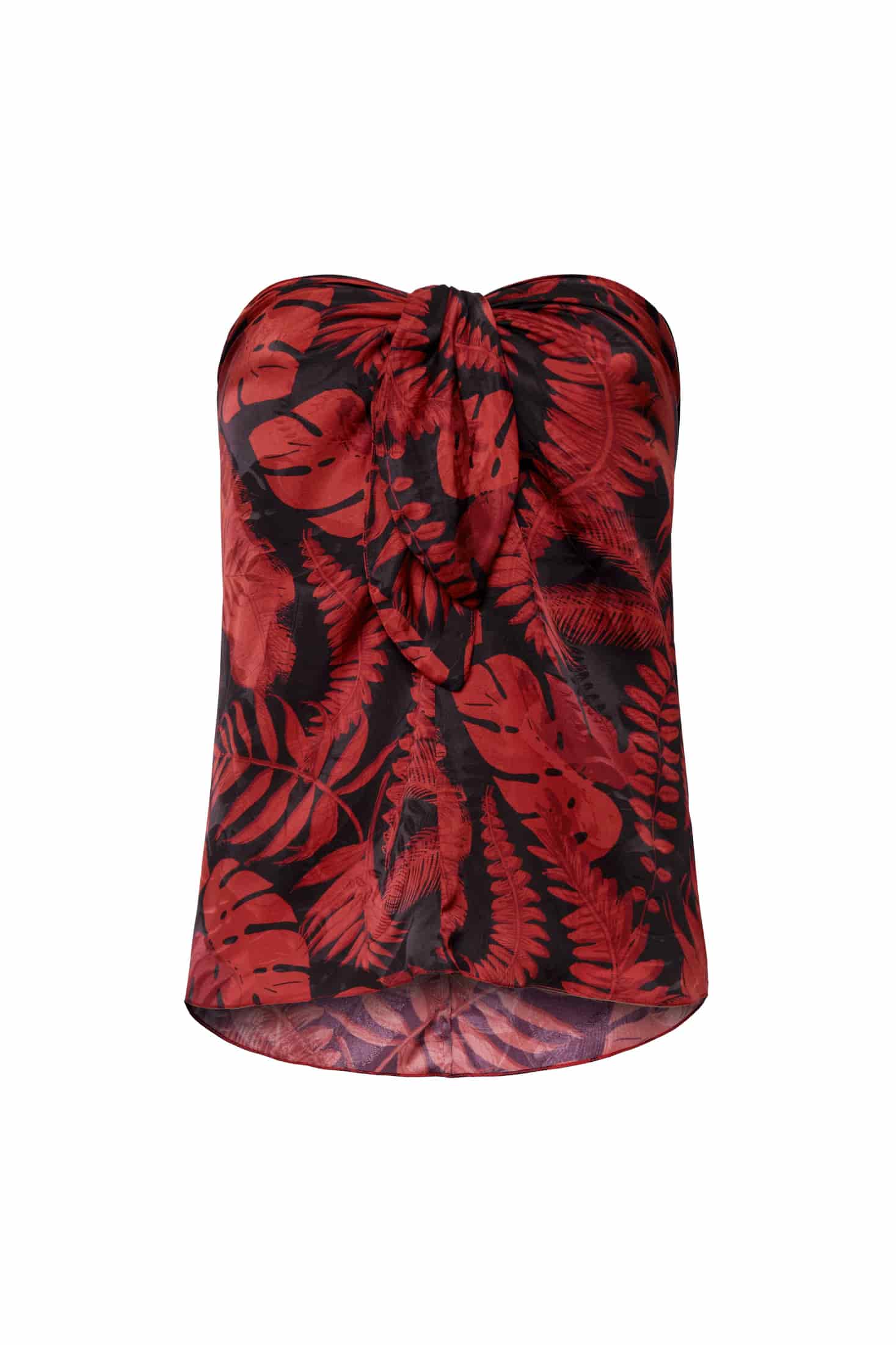 Cayetana Silk Jacquard Blouse – Cherry Rainforest - miniatura 2