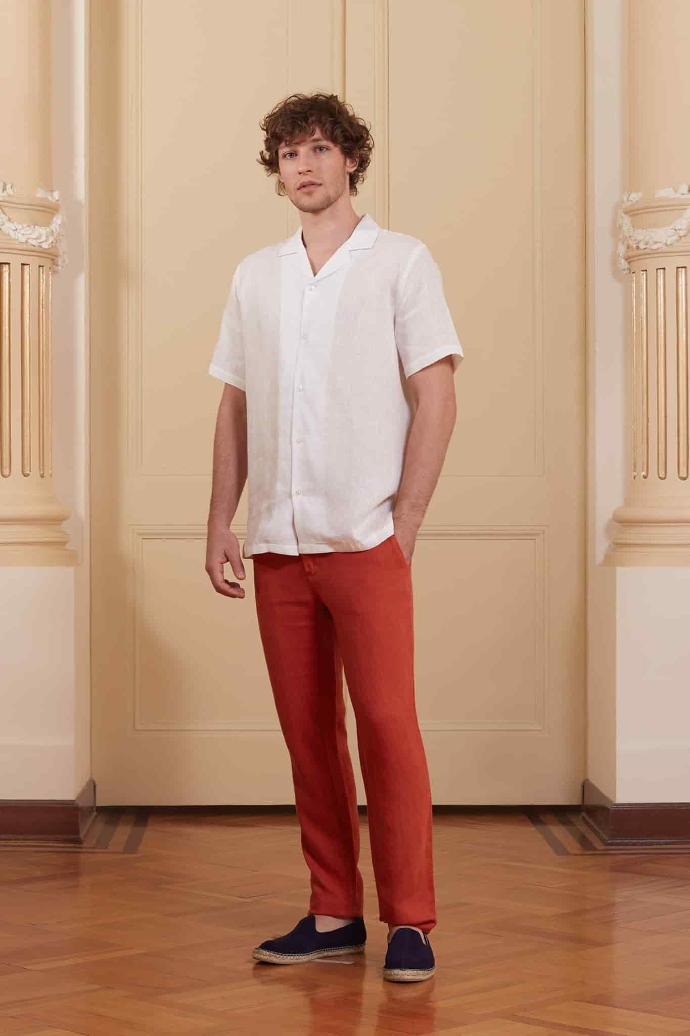 Men's linen shirt white musas - miniatura 4