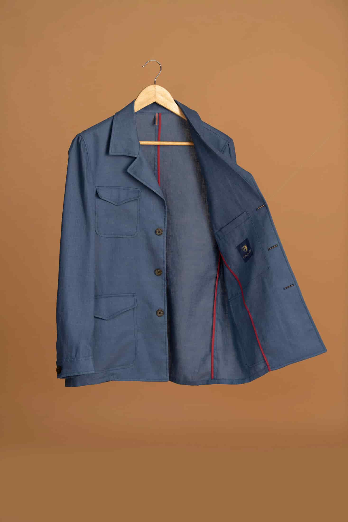Chaqueta Safari Lino Azul Spark - miniatura 7