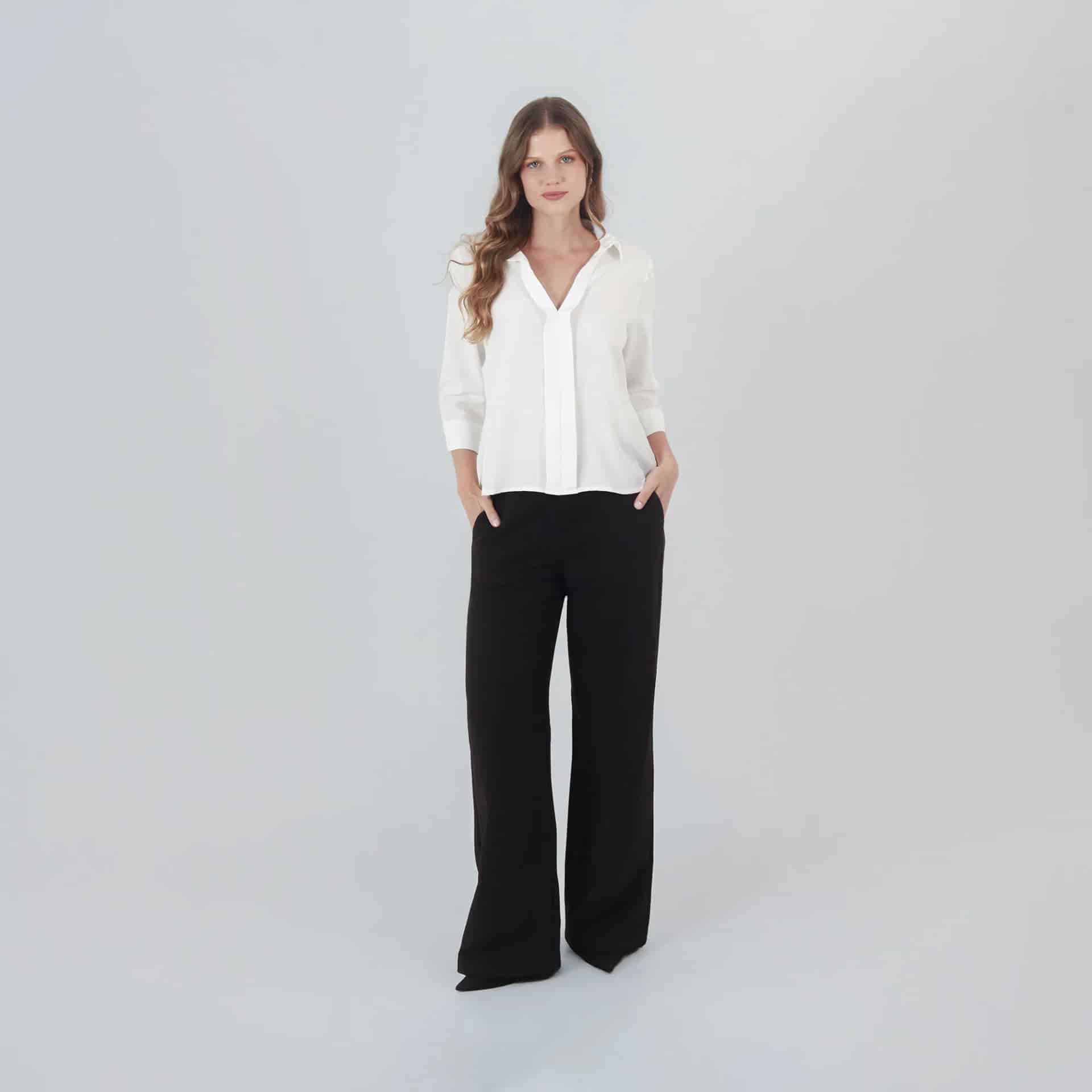 Blusa Cuello Camisero Manga 3/Cuartos - miniatura 4