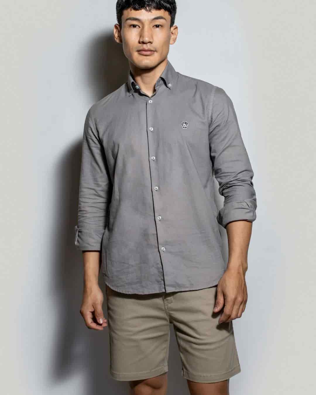 Camisa Antimanchas Popelina Gris Oscuro - Talla Slim - miniatura 3