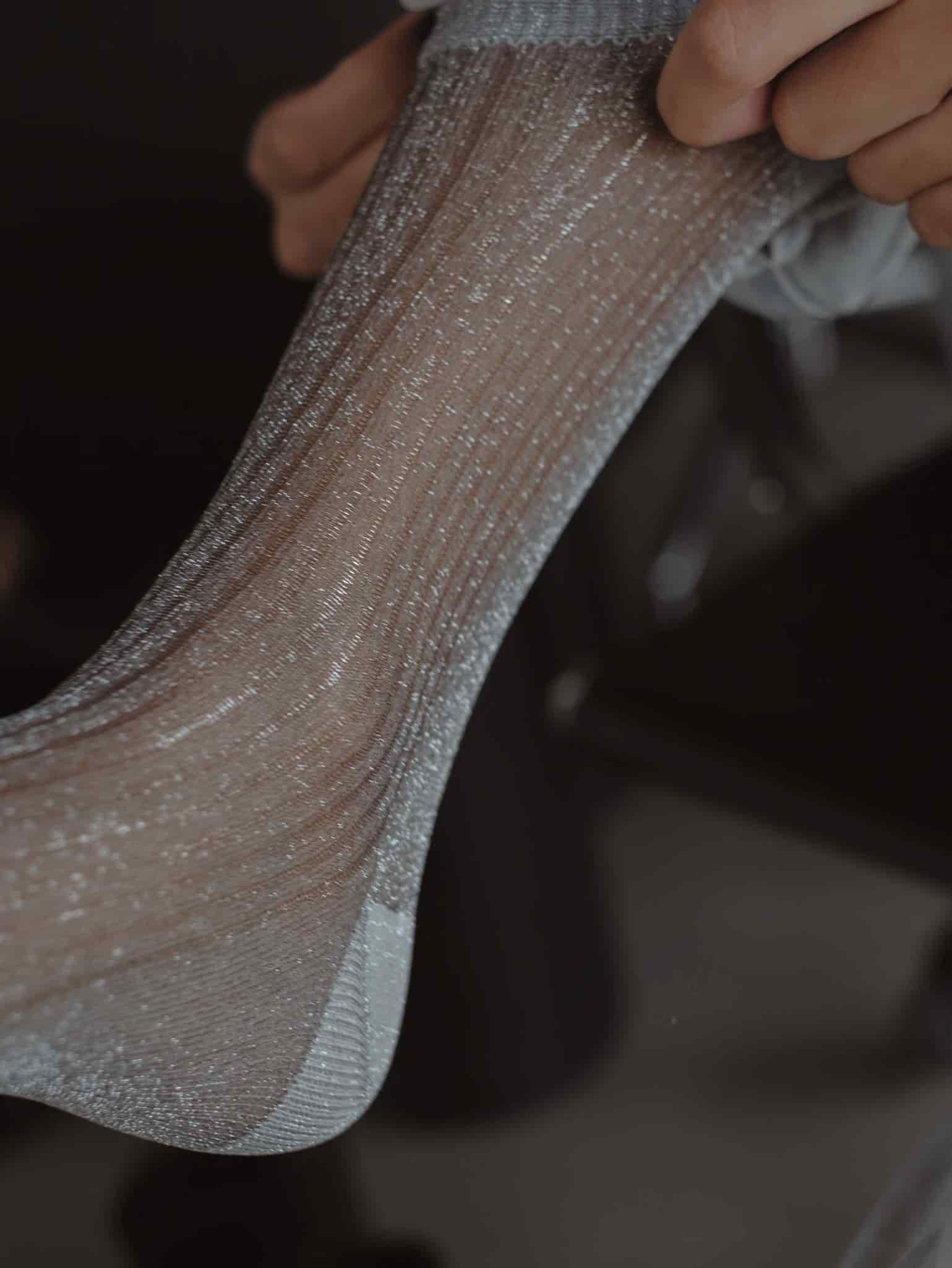 MESH SHINY SOCKS - PLATINUM - miniatura 3