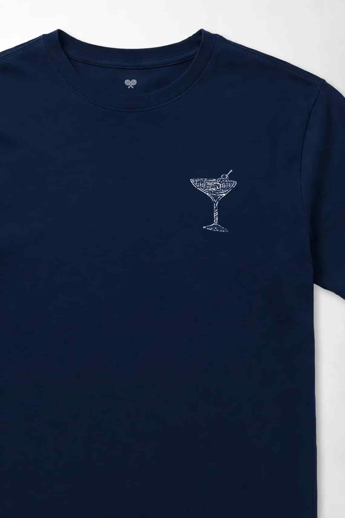 Camiseta corte clásico con mini gráfico de copa en algodón azul marino para hombre - miniatura 2