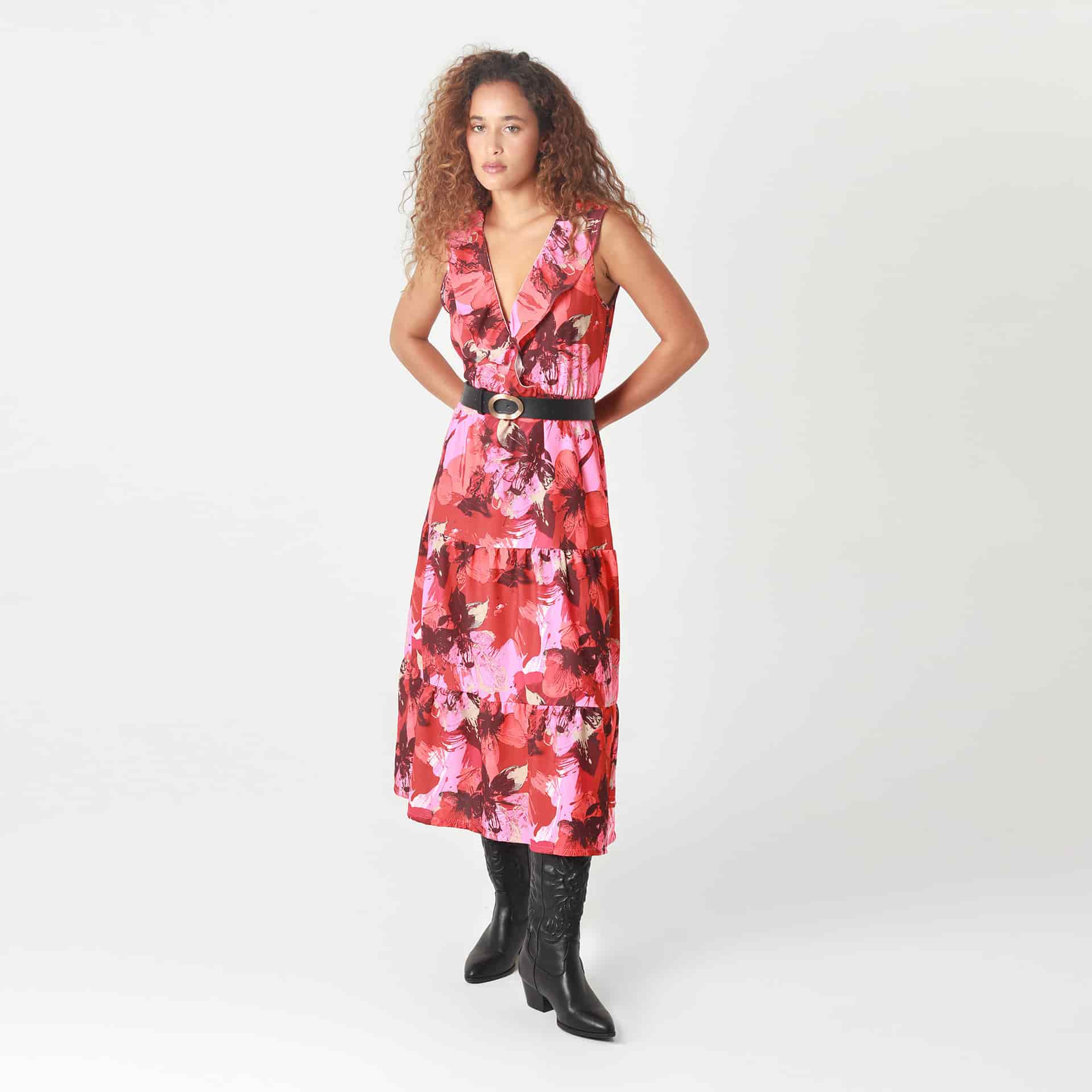 Vestido Cuello V Manga Sisa - miniatura 1