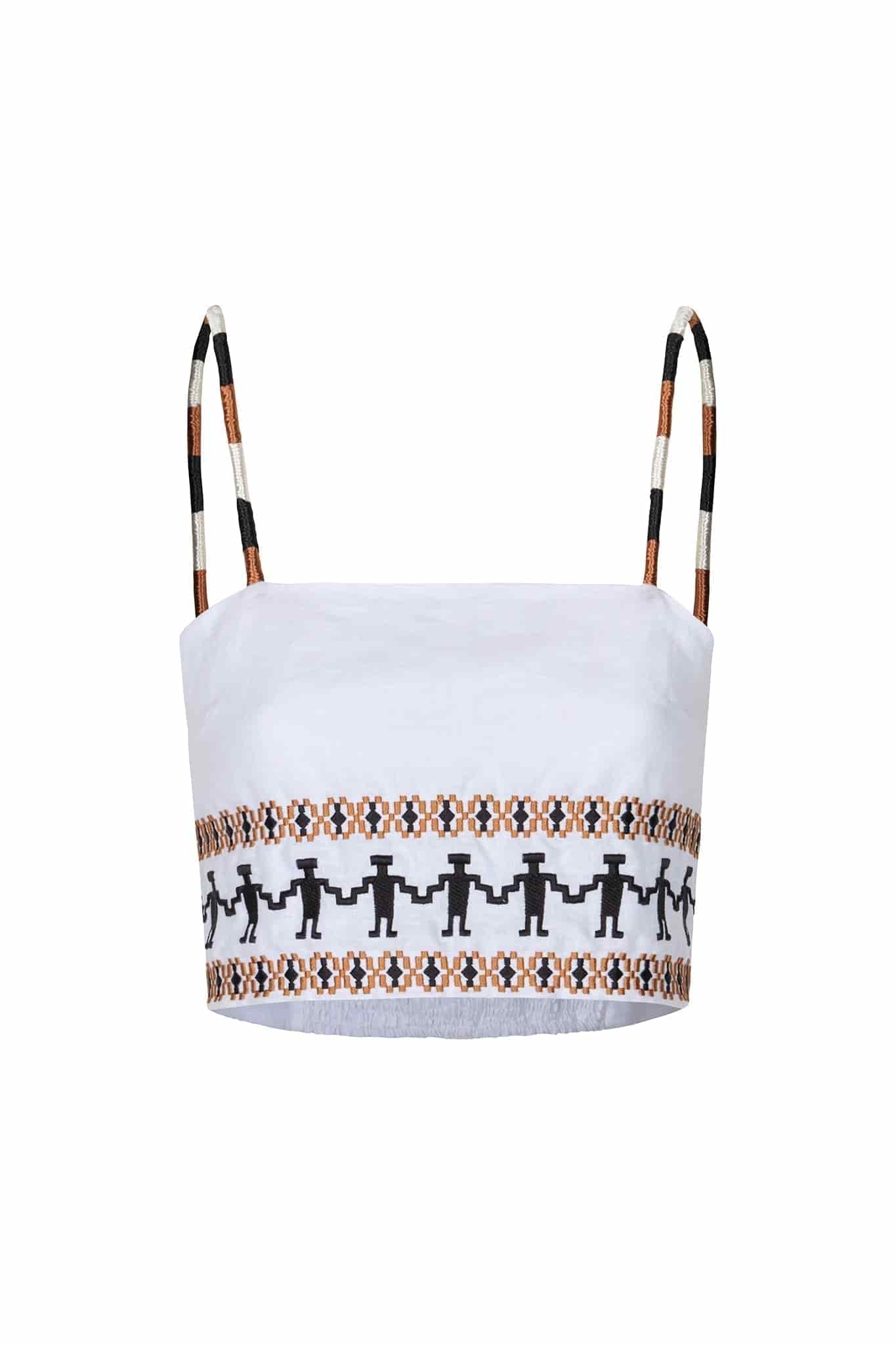 Guainia Linen Top / White Embroidered - miniatura 1