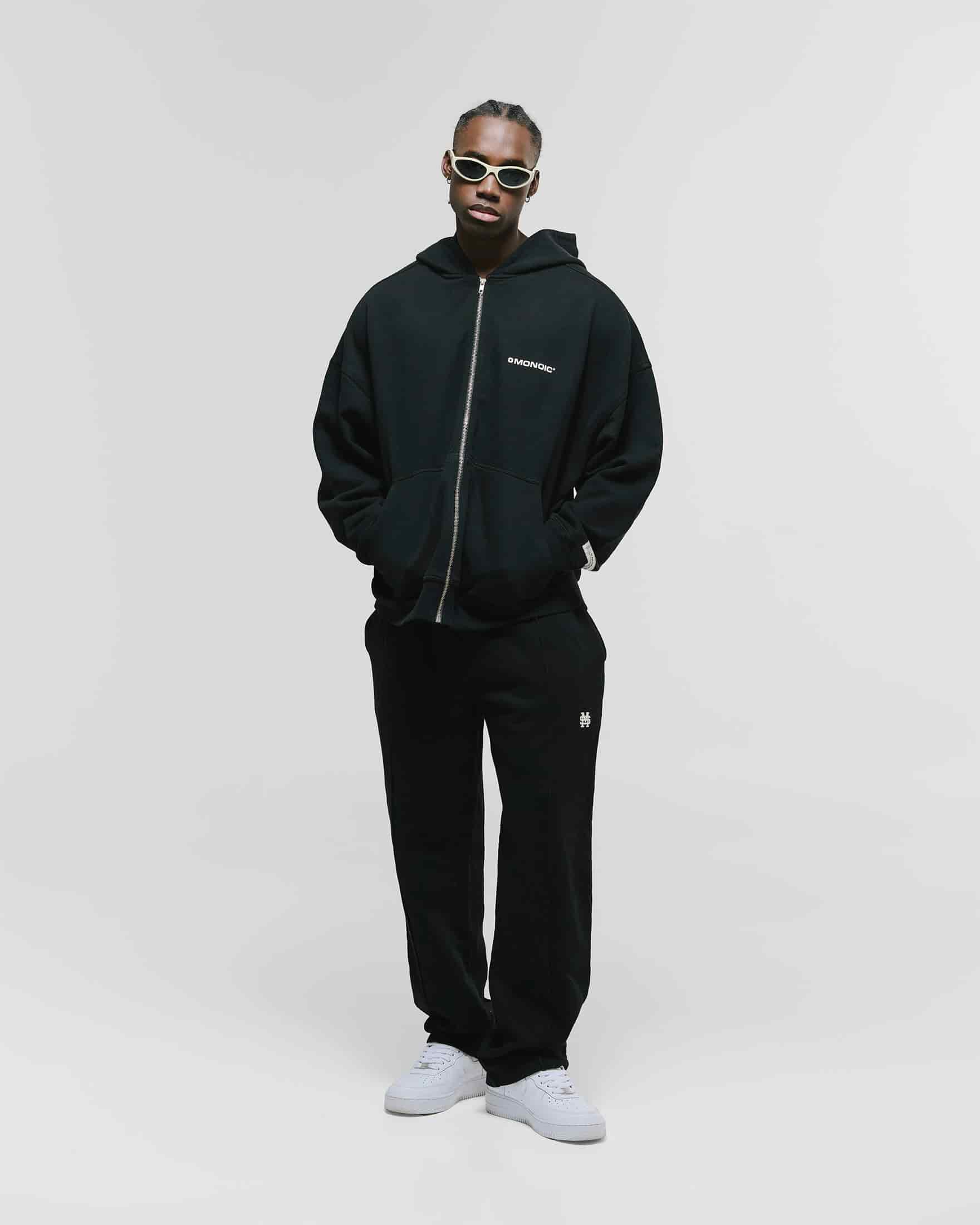 Zip Hoodie Oversized Básico V3 - Negro Oscuro - miniatura 4