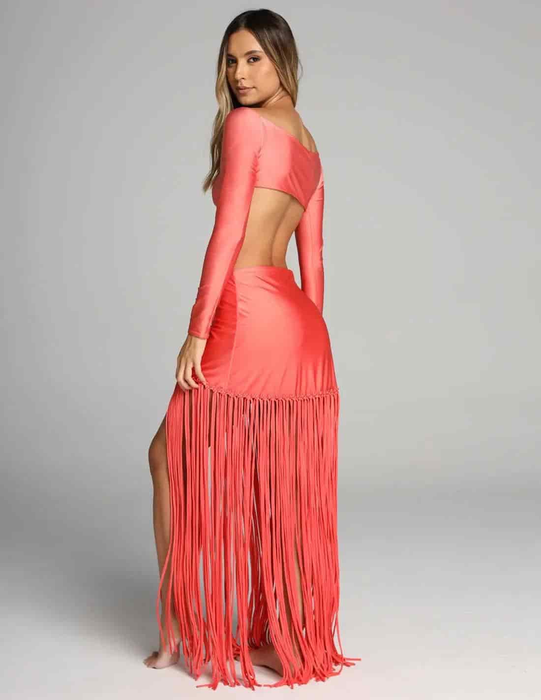 Vestido Aloha Salmon Flower - miniatura 2
