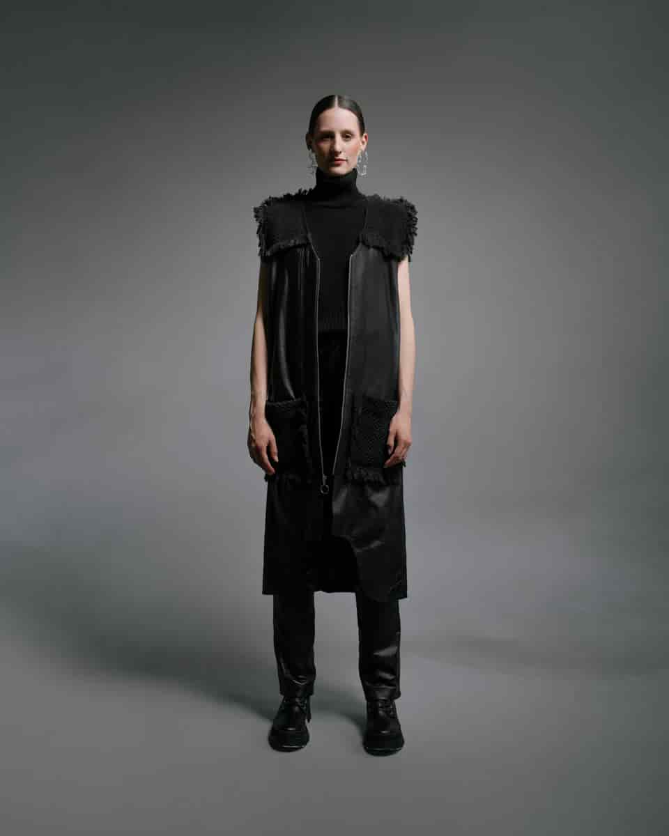 LEATHER LOW RISE TROUSERS - miniatura 3