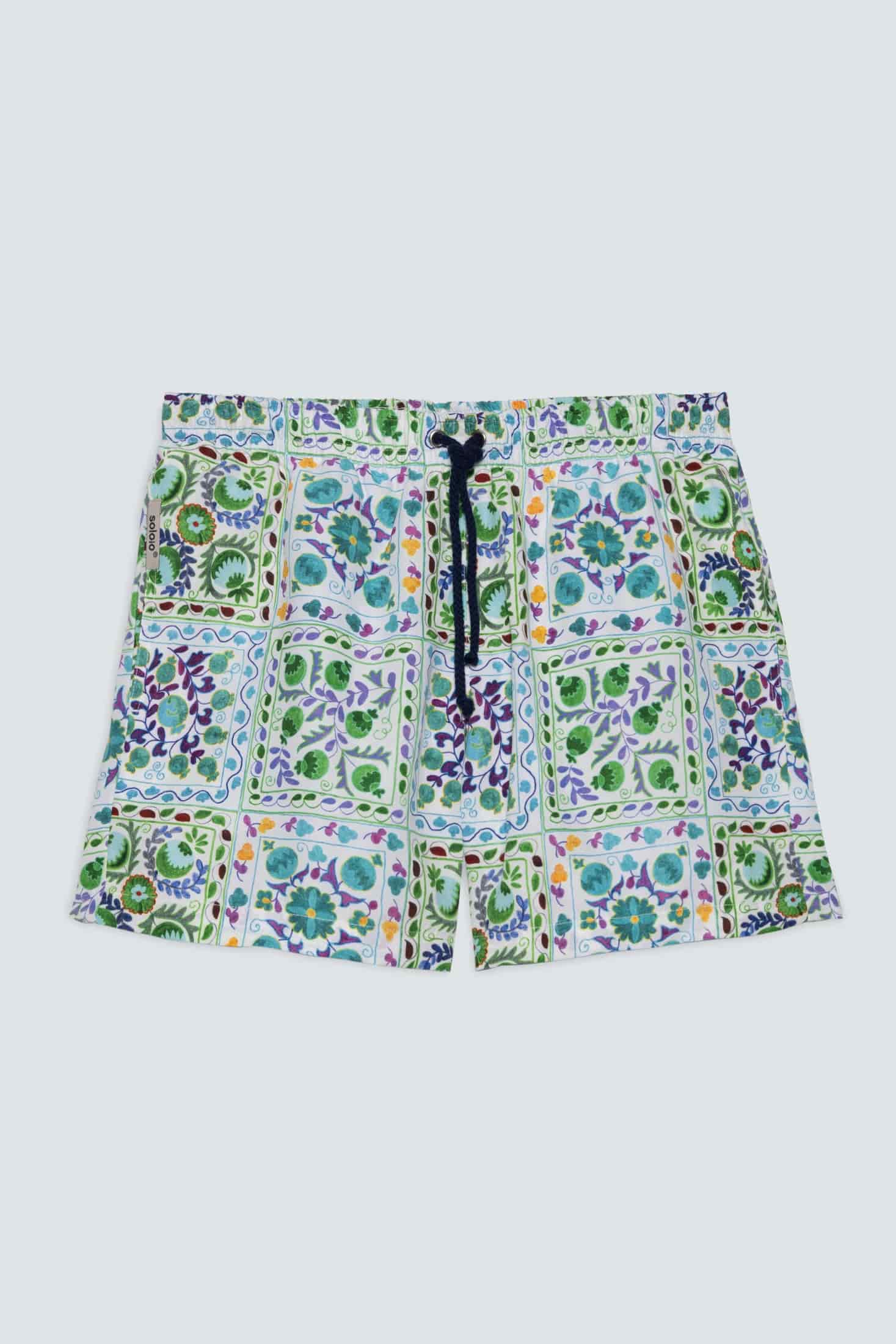Men's suzani swim trunk green - miniatura 1